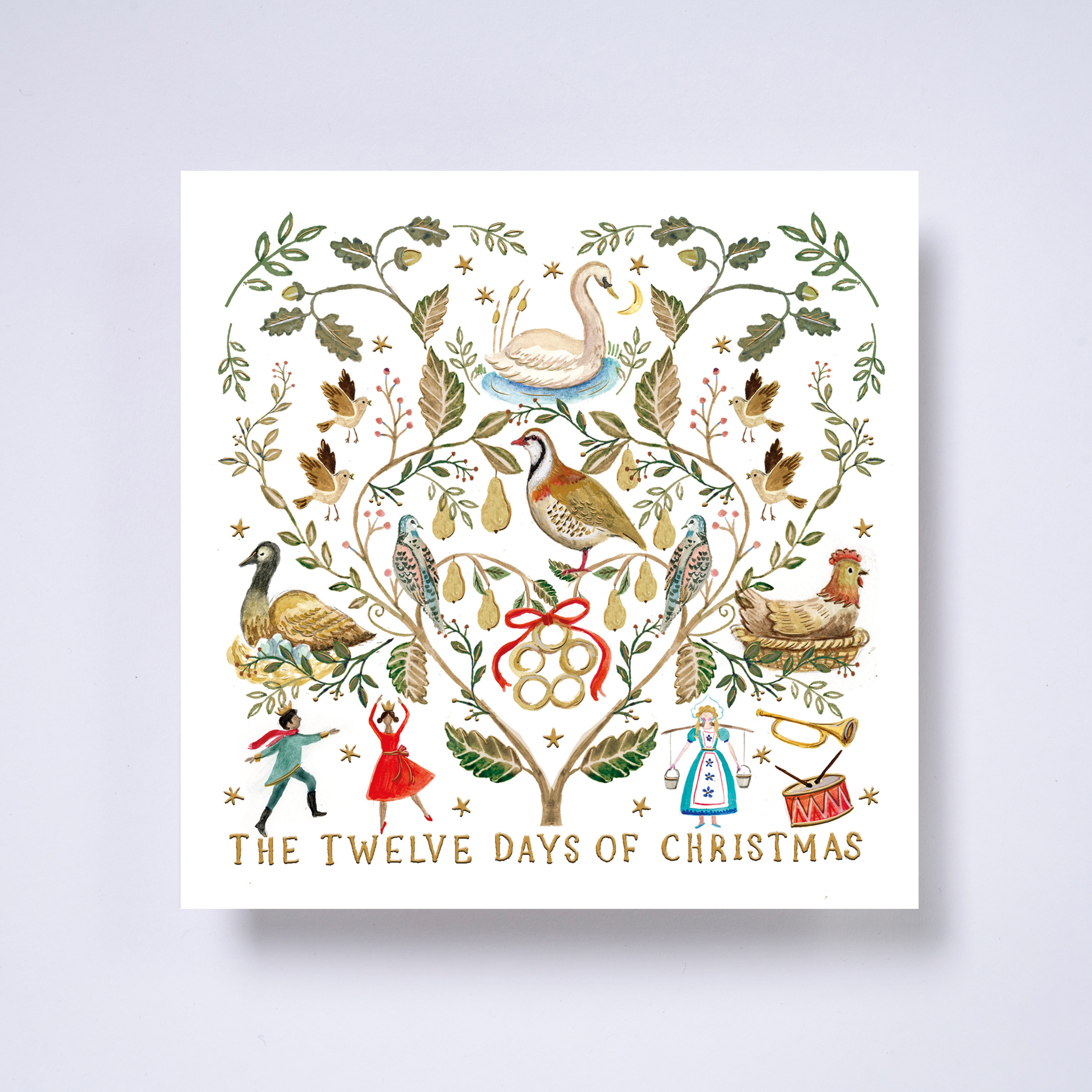 Twelve days - pack of 10 charity Christmas cards with envelopes