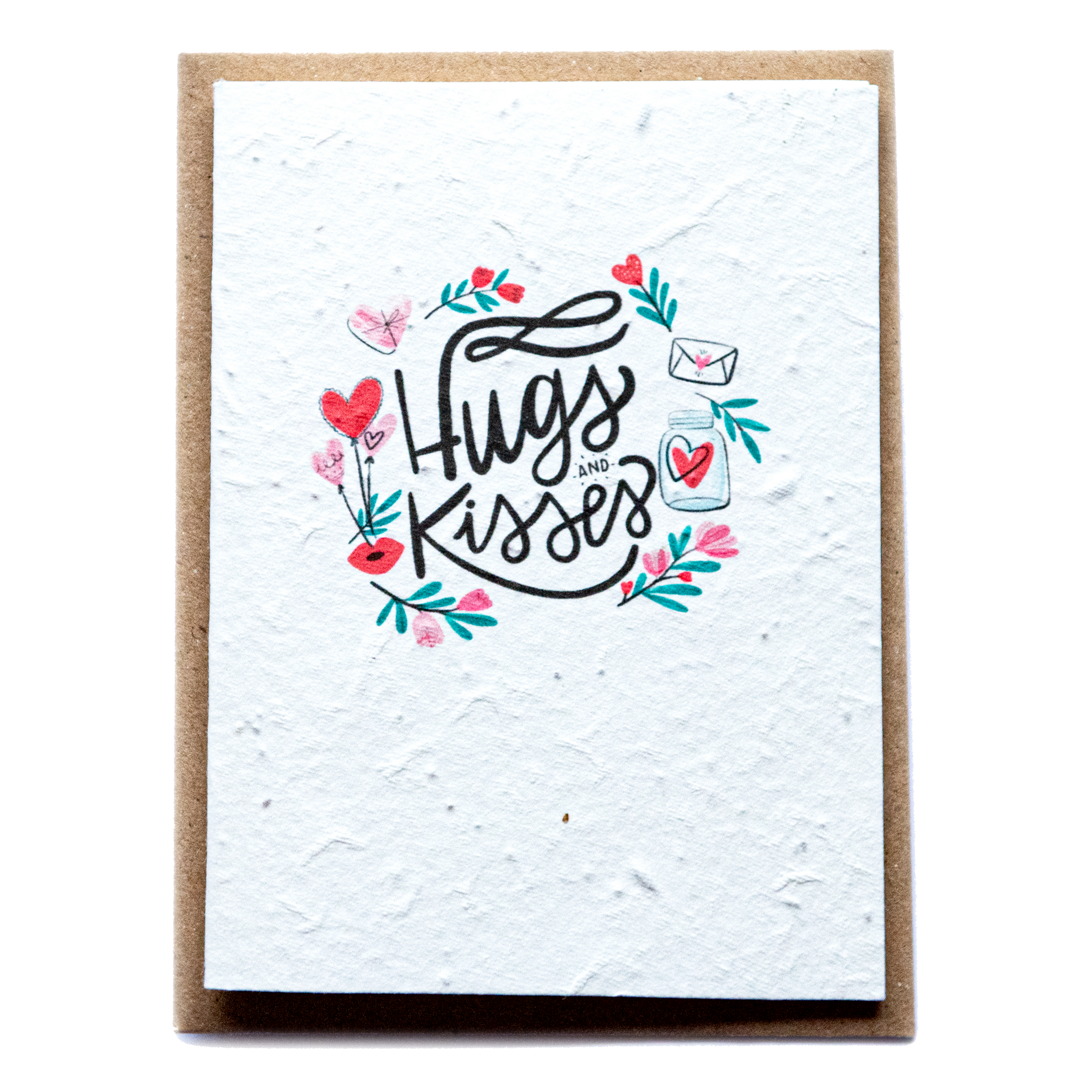 Hugs & Kisses Recycled Plantable Seed Greetings Card