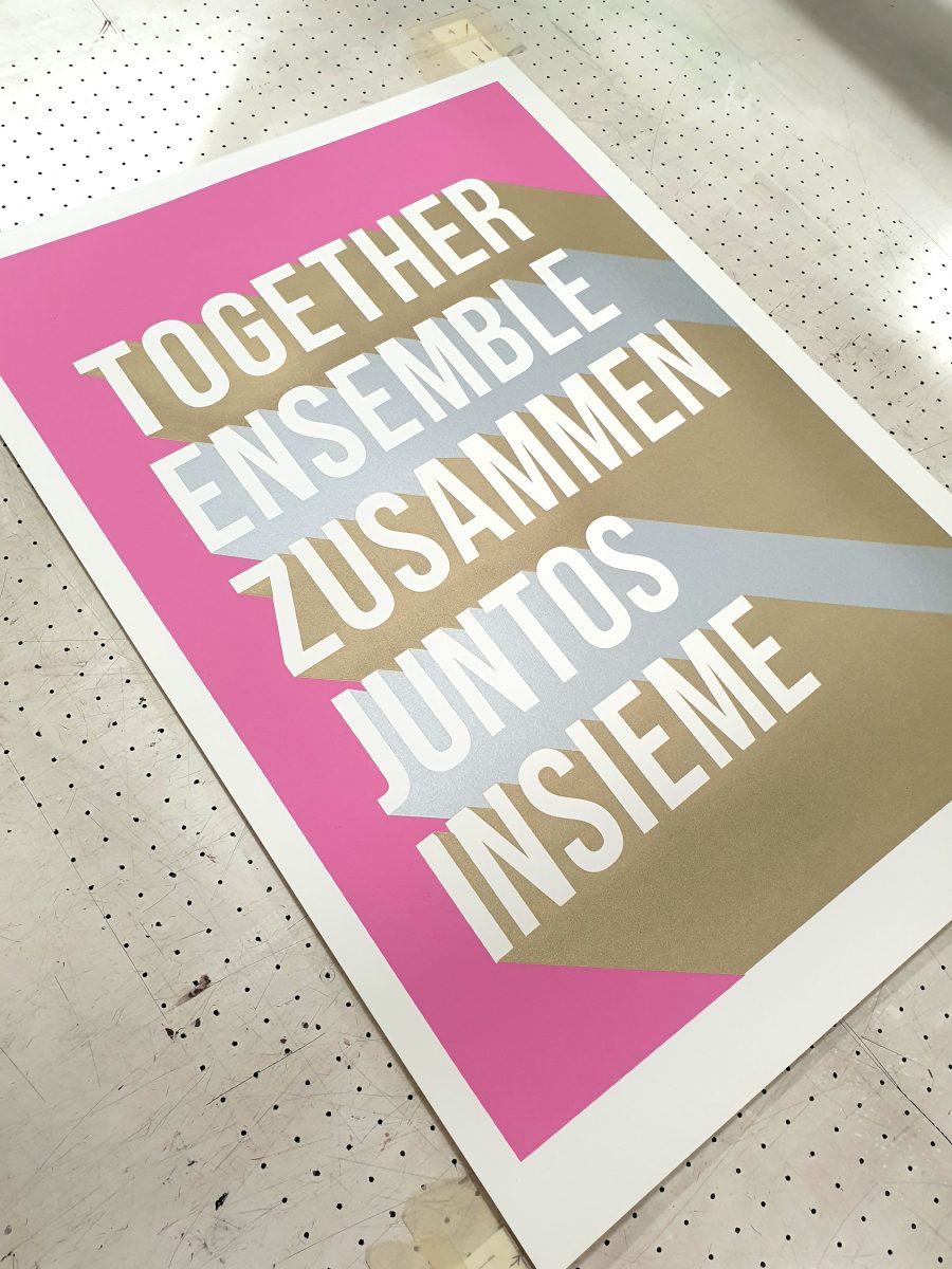 Together Typography Positivity Screen Print