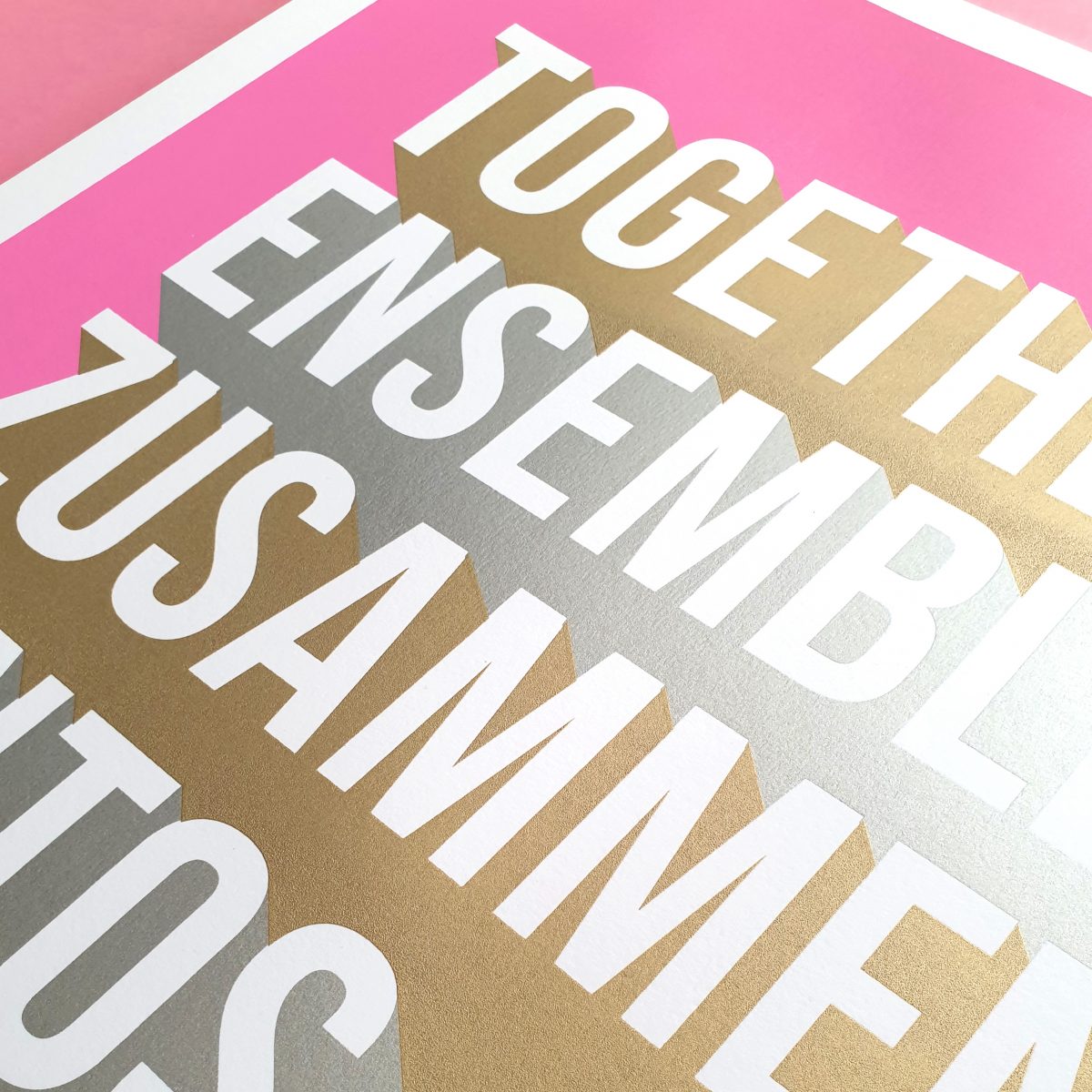 Together Typography Positivity Screen Print