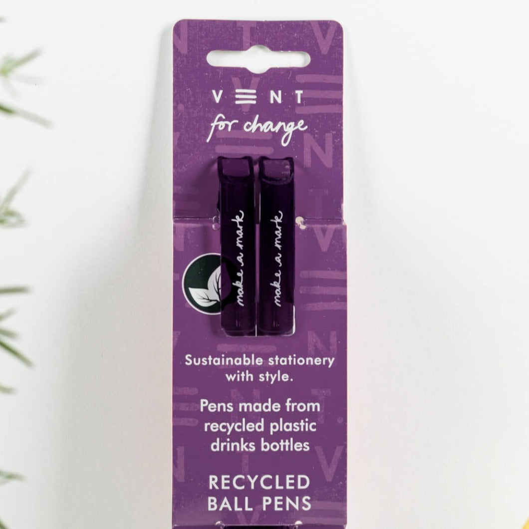 VENT Recycled Pens - Purple Pack of 2