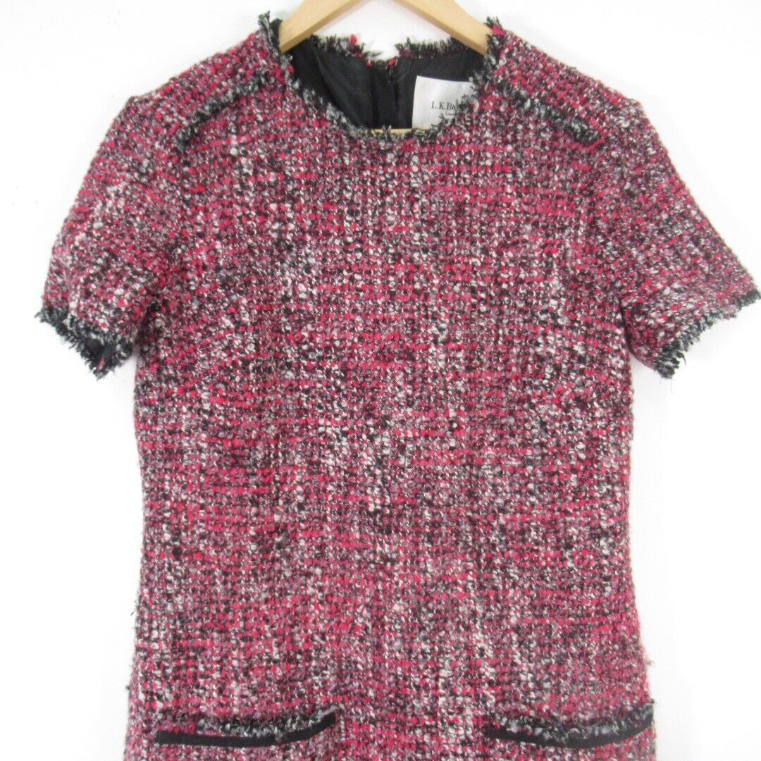 L.K. Bennett London Pink Textile Dress UK10 Pockets Smart Casual Party Outfit