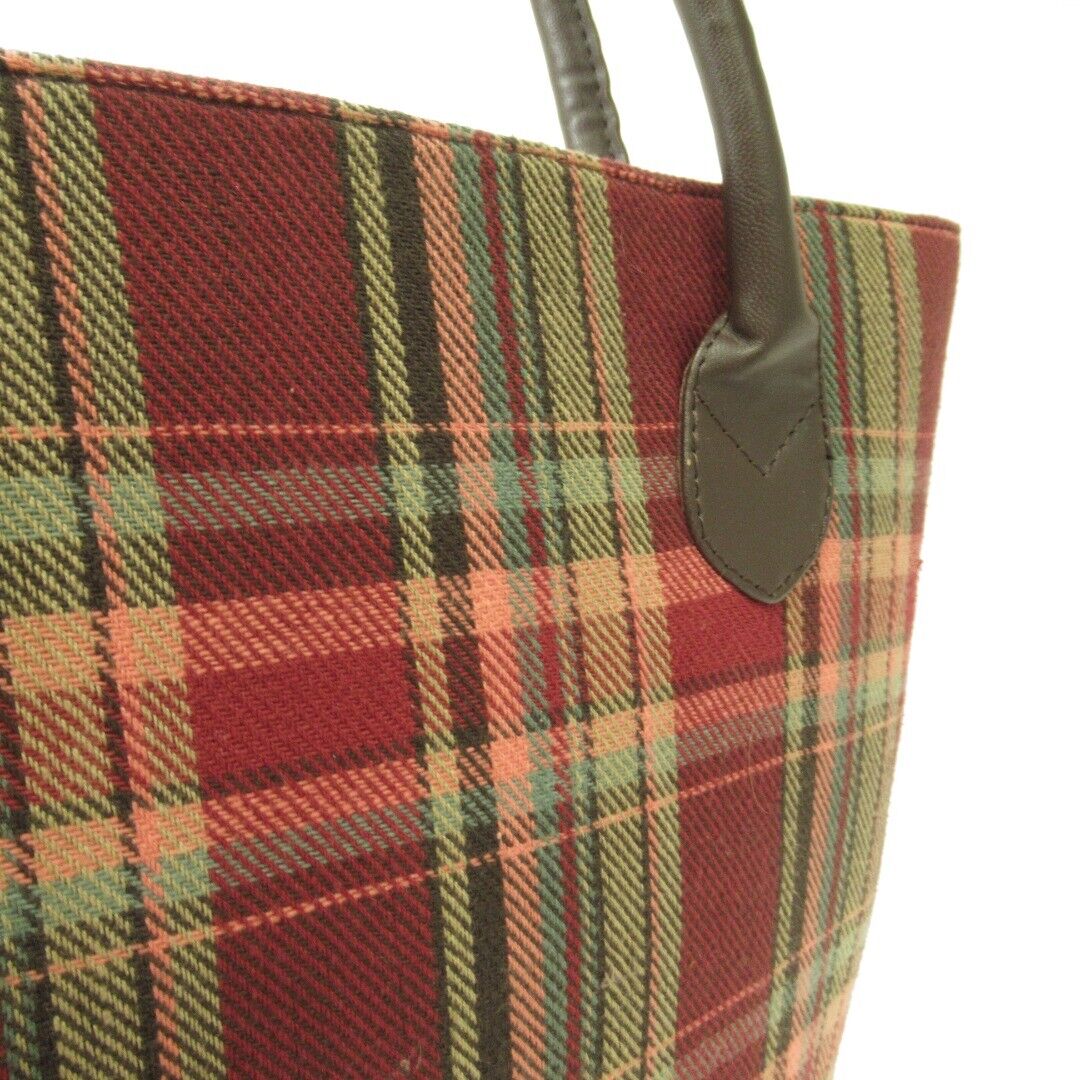 Tulchan Tartan Bag Handbag Bucket Bag 100% Cotton Lined Inner Pockets Plaid