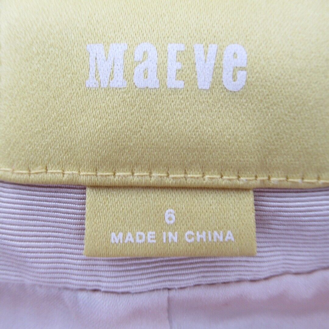 Maeve Skirt UK 6 Cotton Knee Length Mustard Moleskin Patterned Lined