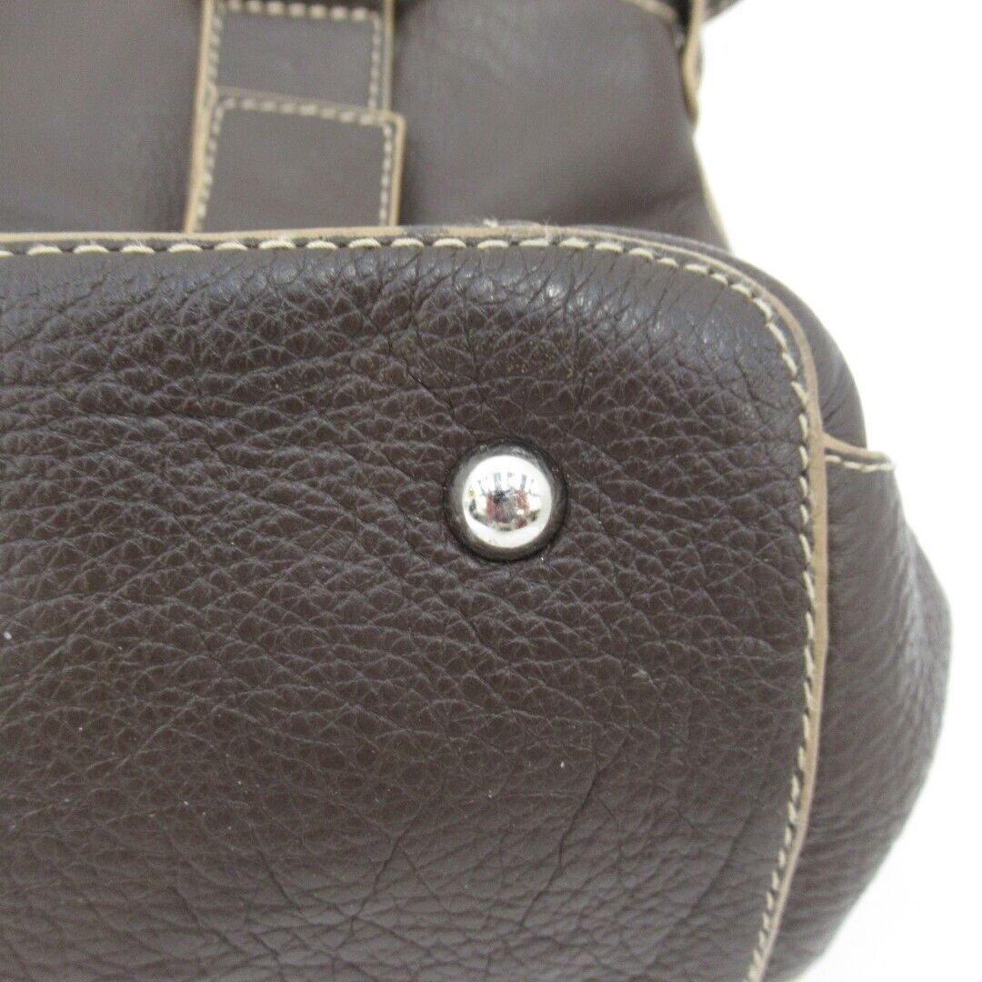 F by Fortuna Valentino Handbag Brown Medium Silver Hardware Bag Shoulder