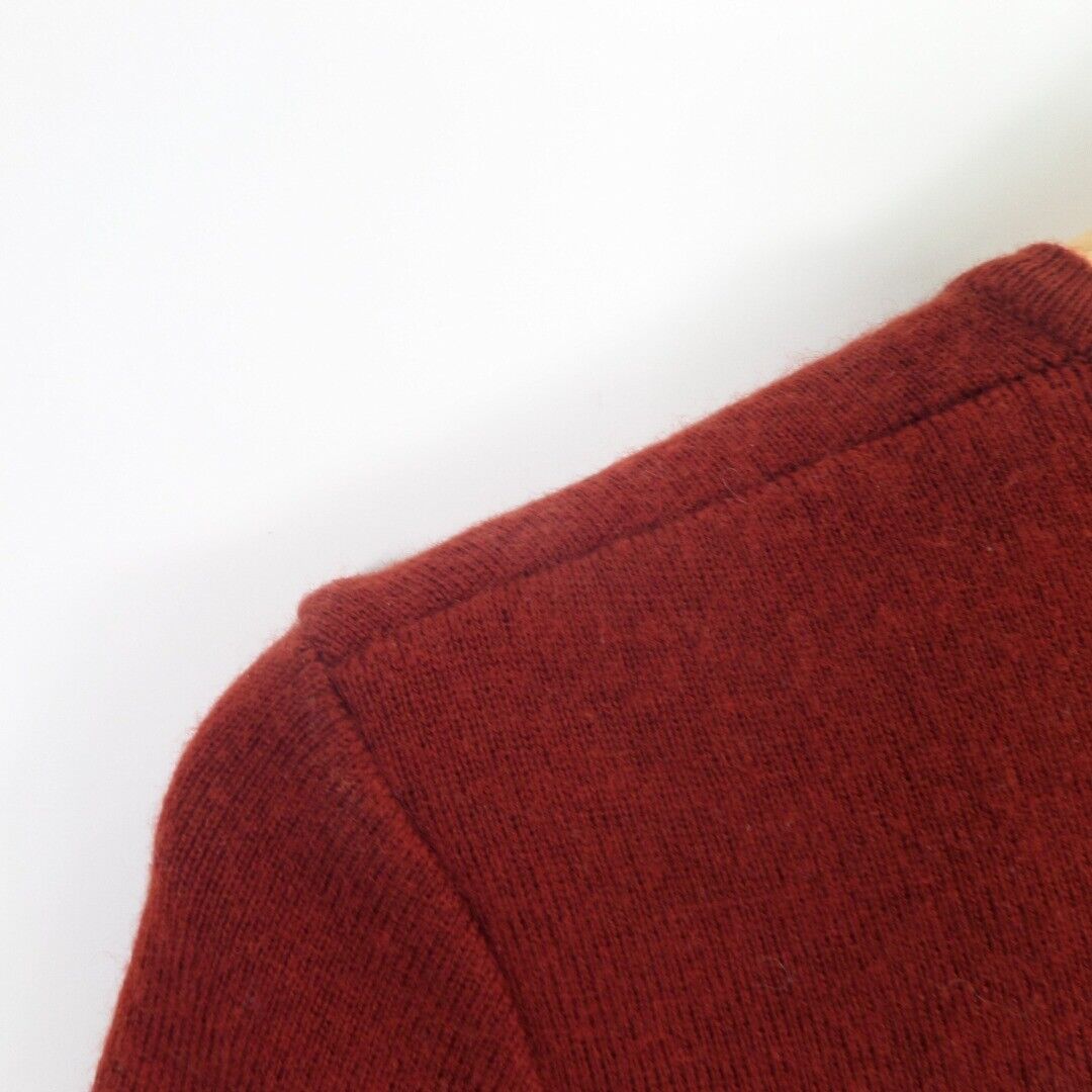 St Michaels UK8 Jumper Dress Colourblock Vintage Brown Short Sleeve Knitted