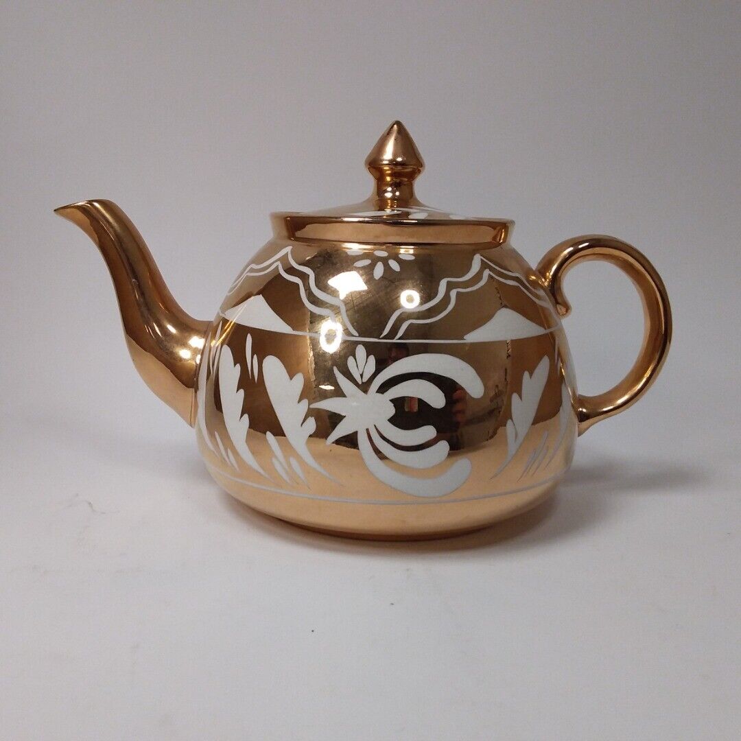 Gibson Gold gilded Teapot Floral Mountain Design Made in Staffordshire England