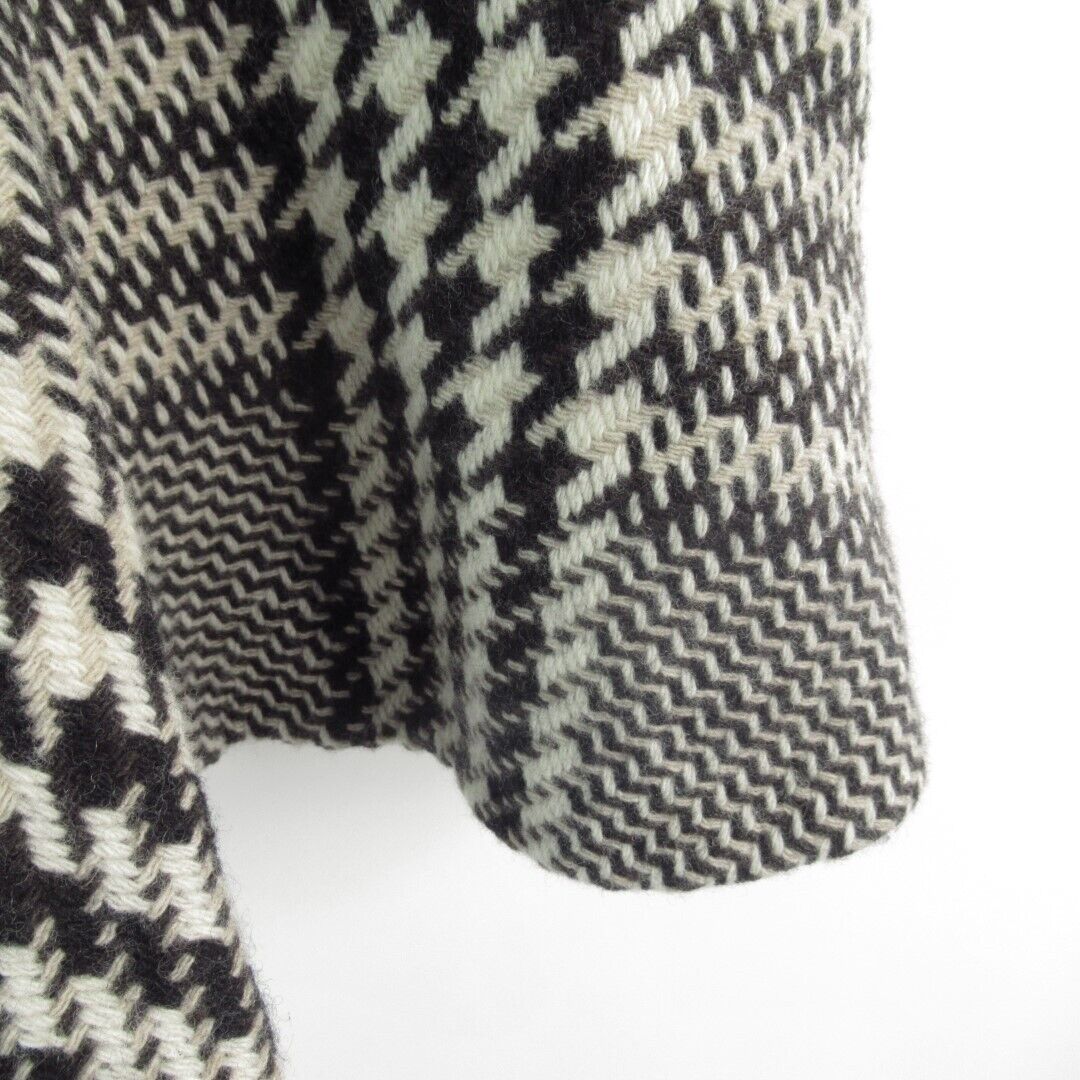 Karen Millen Skirt UK 16 Dog Tooth Black White Checked Short Knit Smart Flared