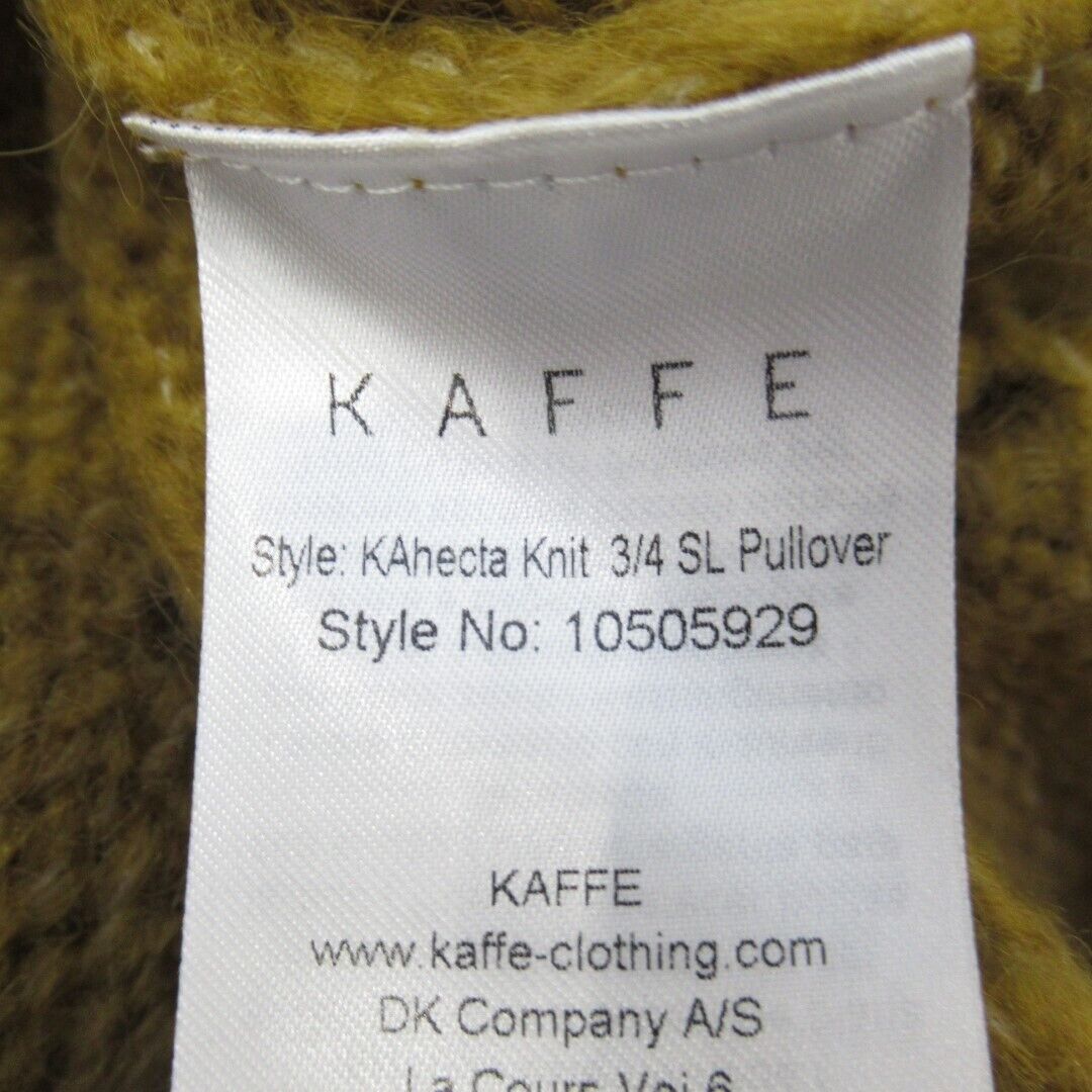 Kaffe Jumper UK Small KAhecta Knit 3/4 Sleeve Knitted Cumin John Lewis Mustard