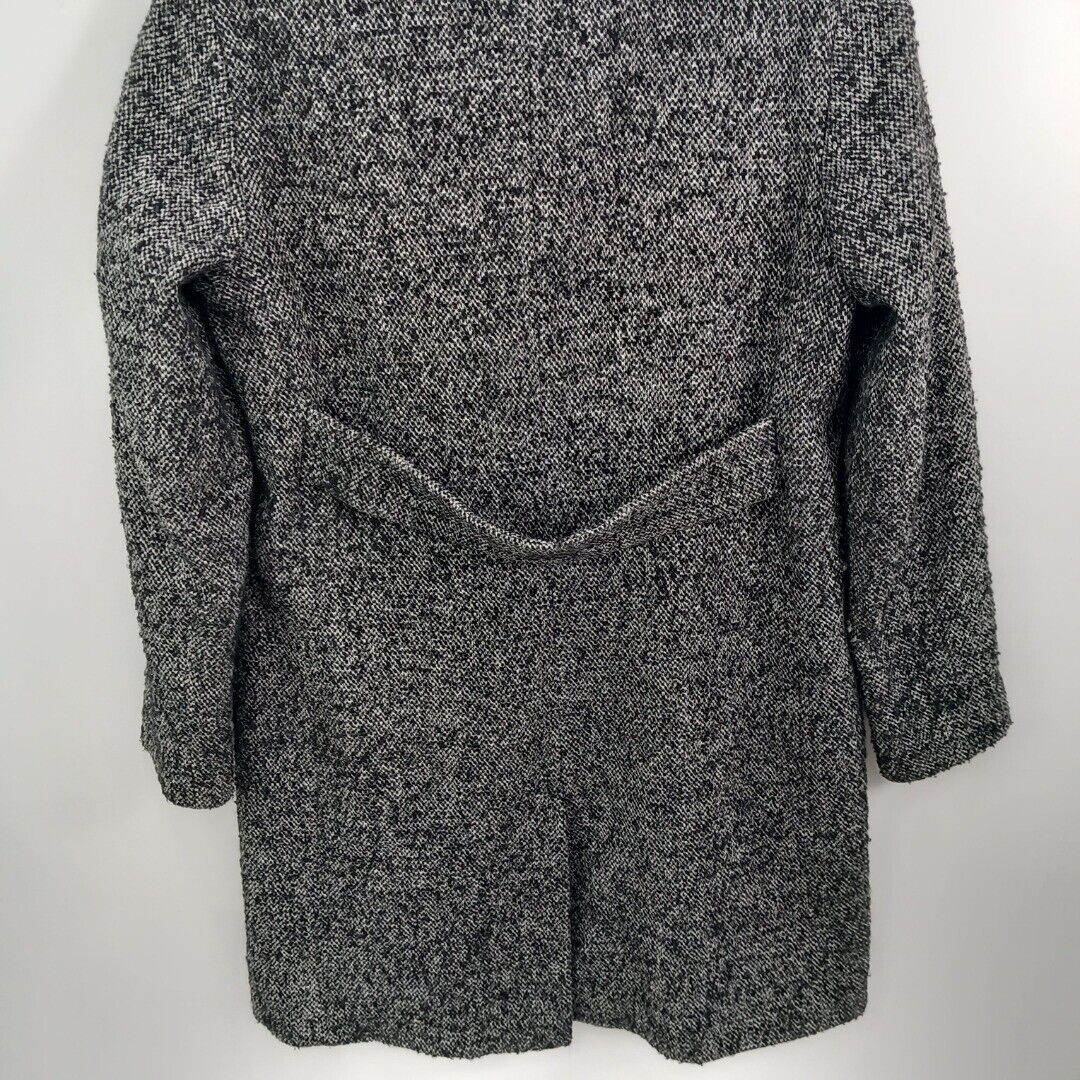 Laura Ashley UK12 Grey Woven Mix Button-Up Collared Coat Vintage Jacket
