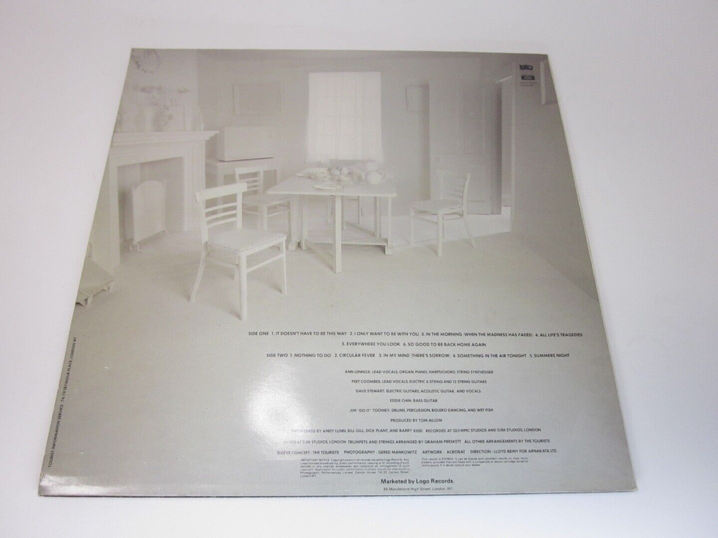The Tourists  Reality Affect Vinyl LP Acceptable Condition Some Markings