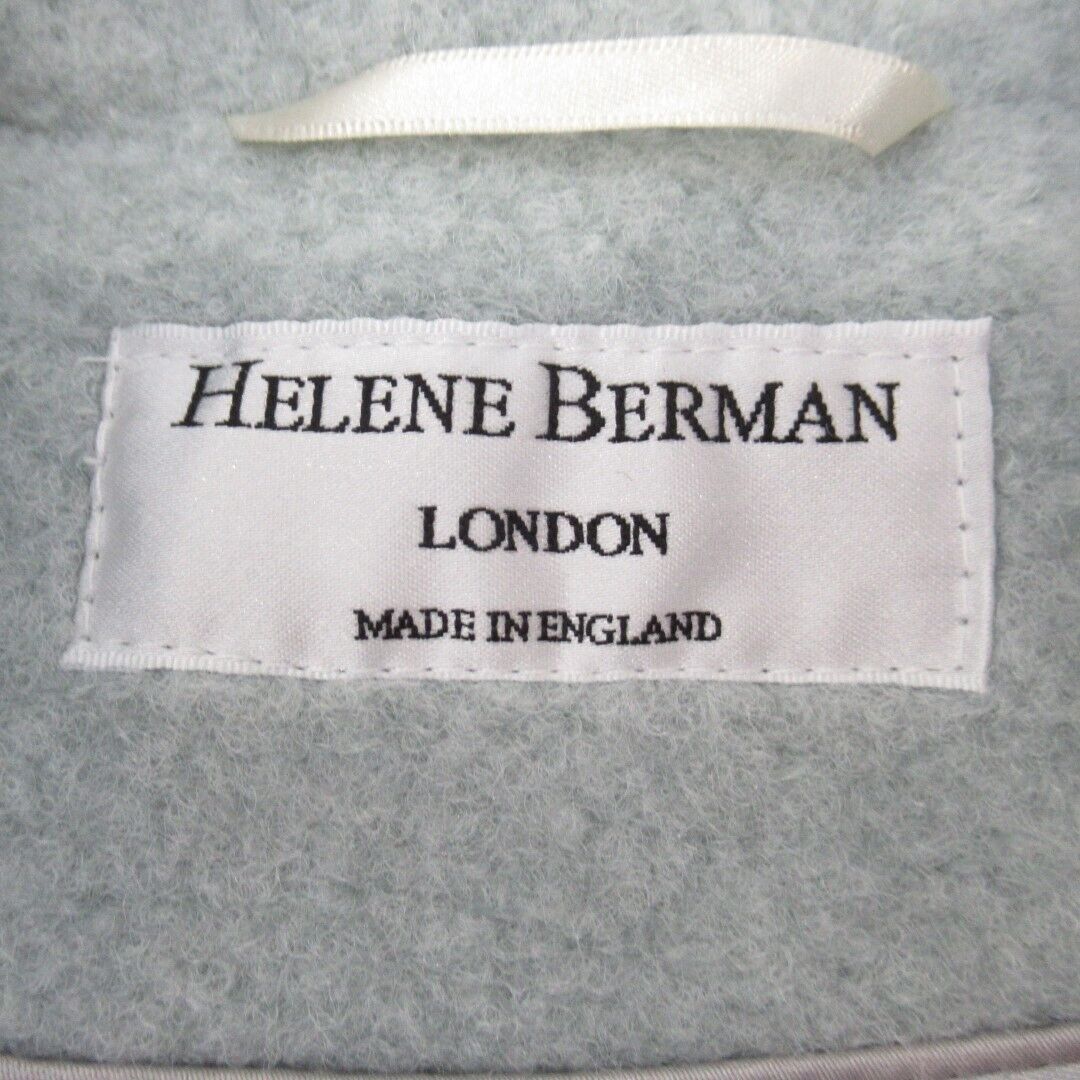 Helen Berman Vintage Coat UK 14 Pale Blue Lined Mid Length With Tags Made in UK