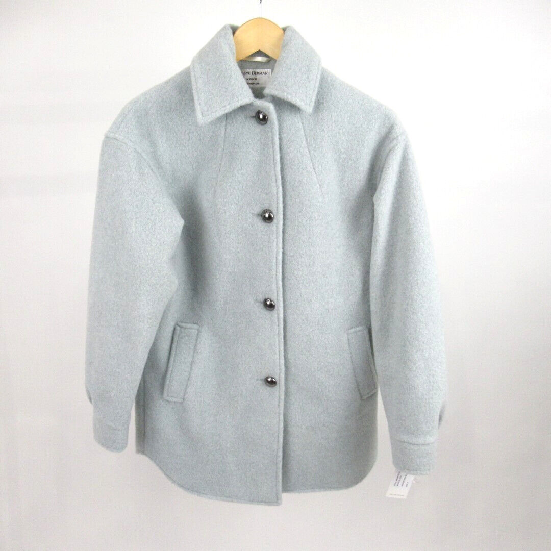 Helen Berman Vintage Coat UK 14 Pale Blue Lined Mid Length With Tags Made in UK