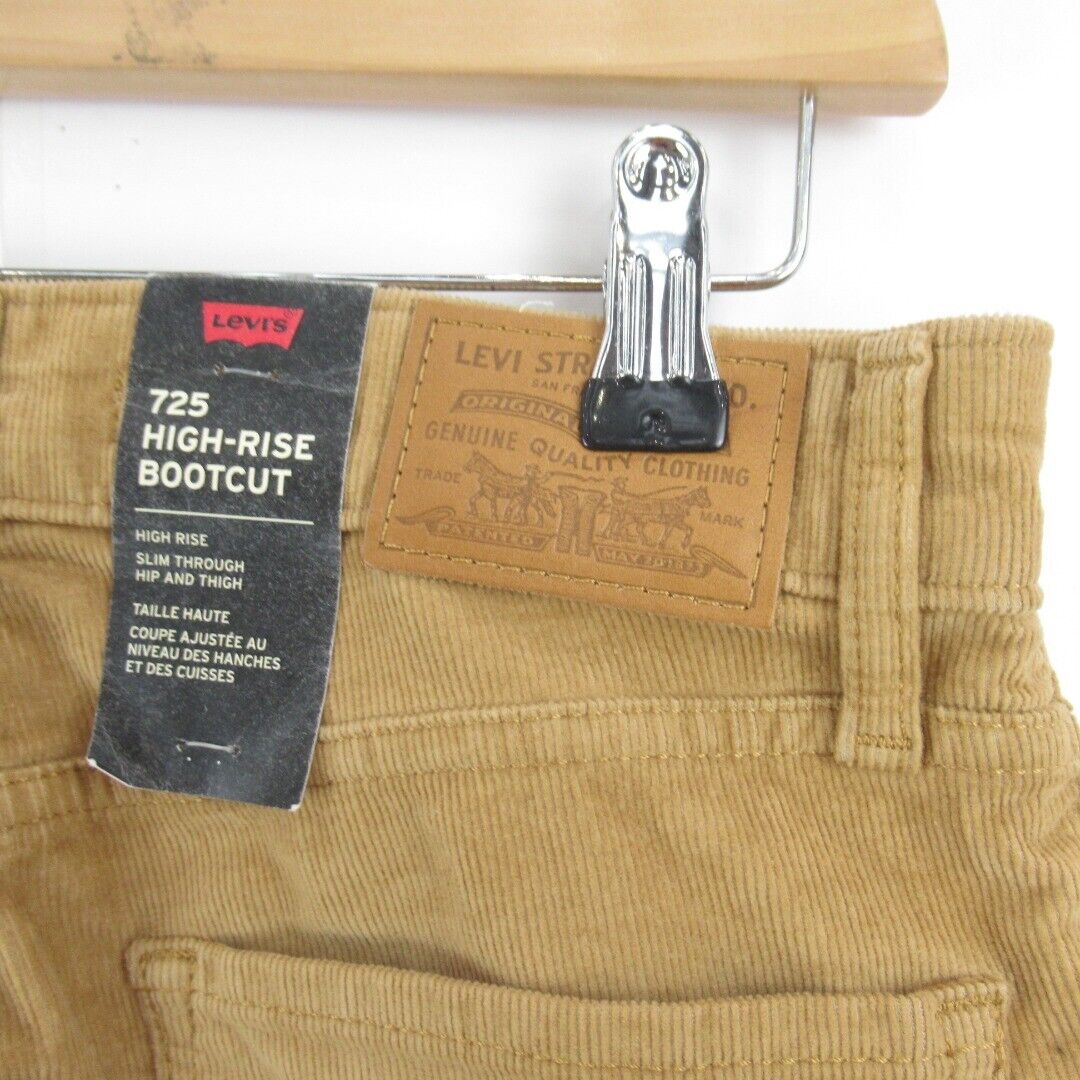 Levi Waist 25" Inside Leg 30" Mustard Cord Trousers 725 High Rise Bootcut Tags