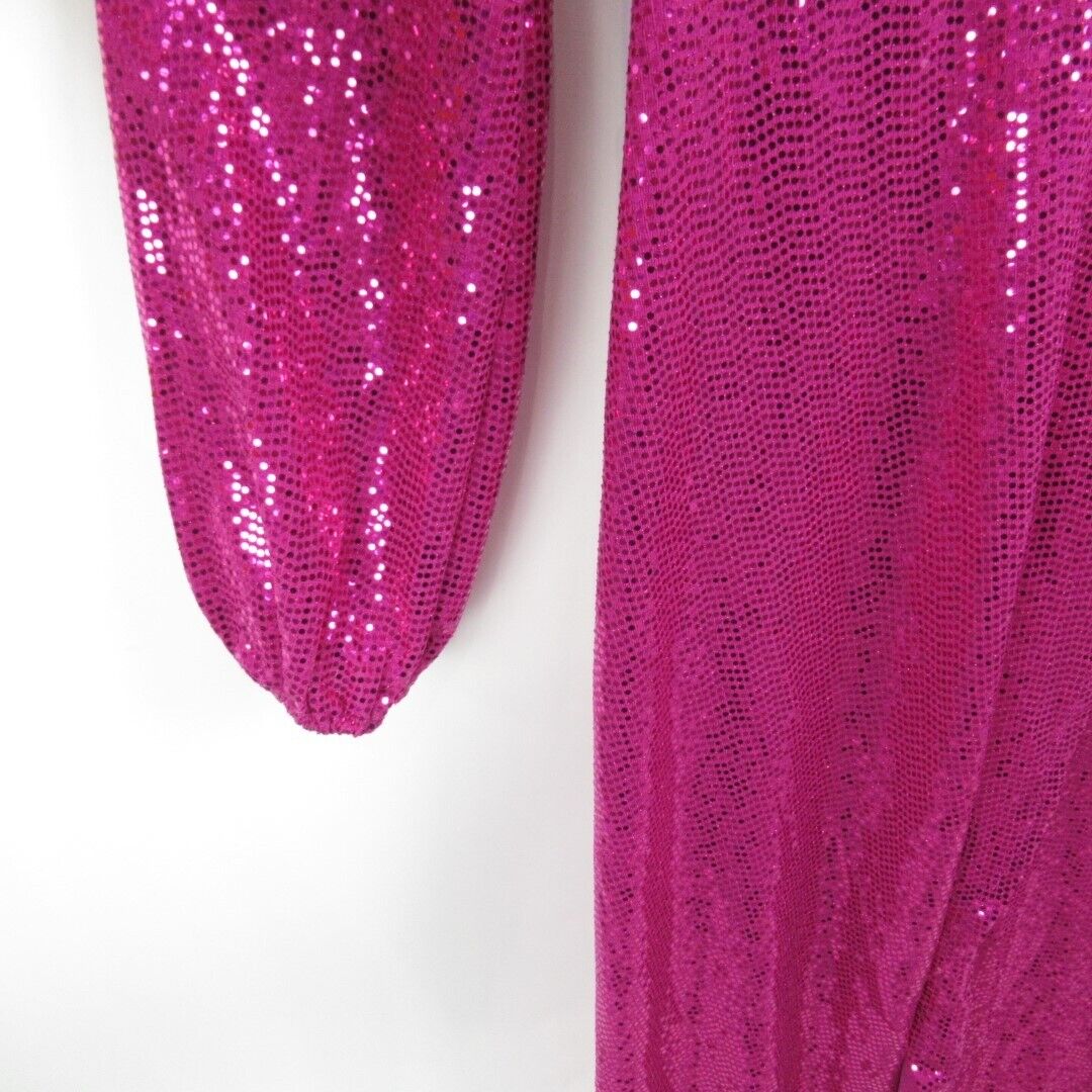 Flounce London Petite Wrap Sequin Maxi Dress Ladies UK 4 Fuschia Pink Party