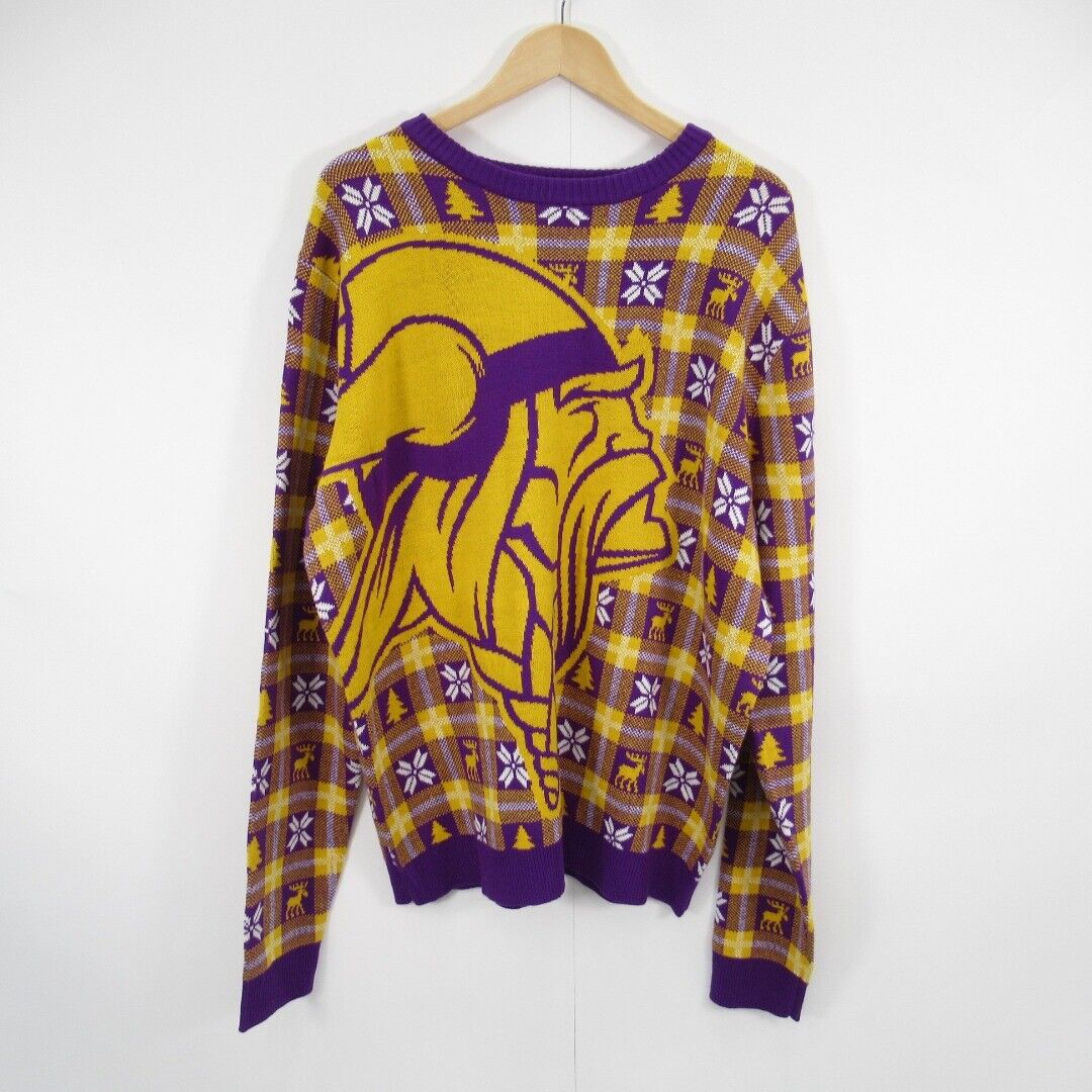 Minnesota Vikings XL NFL Ugly Sweater Pullover Christmas Big Logo Football Xmas