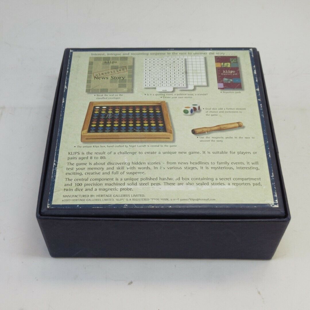 KLIPS Board Game Rare "The News Story Game" Heritage Galleries 2000 Used in Box