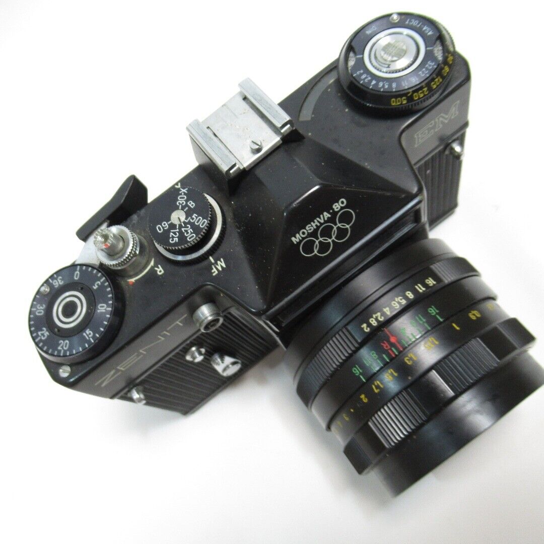 Zenit Moshva-80 EM Olympics 1980 Edition Black 35mm Film Camera w/ Case UNTESTED