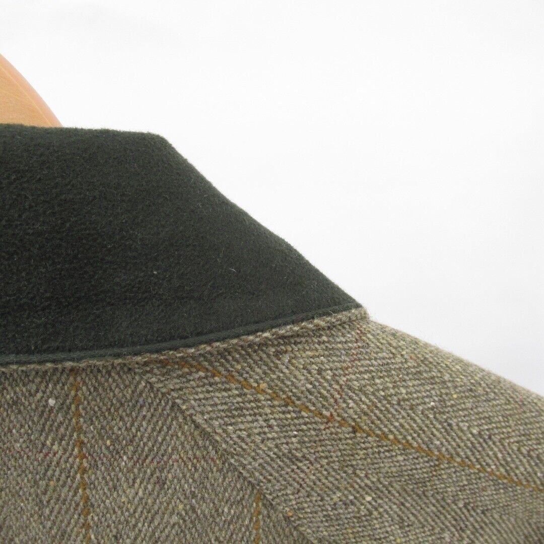 Vintage Bronte Jacket UK Medium Men's Full Zip Padded Tweed Coat Classic Wool