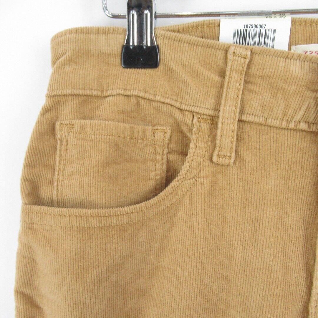 Levi Waist 25" Inside Leg 30" Mustard Cord Trousers 725 High Rise Bootcut Tags