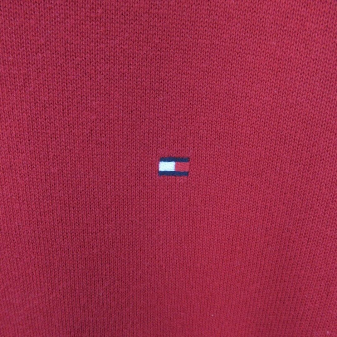 Tommy Hilfiger Jumper Sweater UK Medium Red V Neck Long Sleeve Cotton Jumper