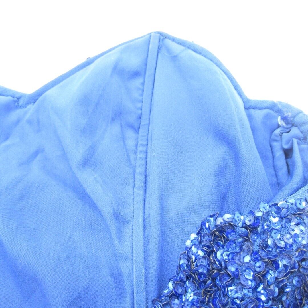 Top Shop Sequinned Corset Dress UK 8 Blue Short Sequins Sparkle Party Night Out