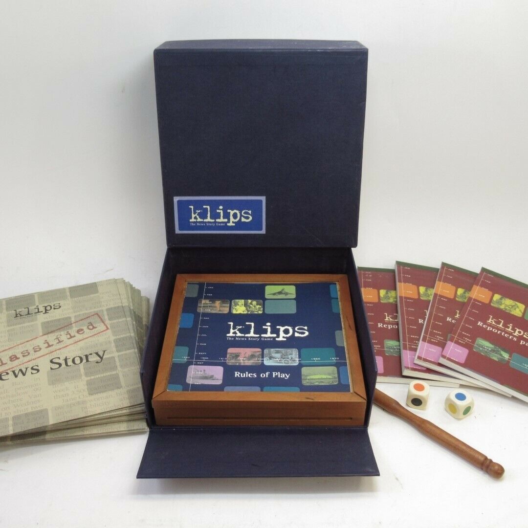 KLIPS Board Game Rare "The News Story Game" Heritage Galleries 2000 Used in Box