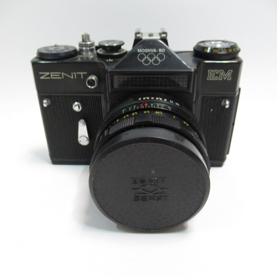 Zenit Moshva-80 EM Olympics 1980 Edition Black 35mm Film Camera w/ Case UNTESTED