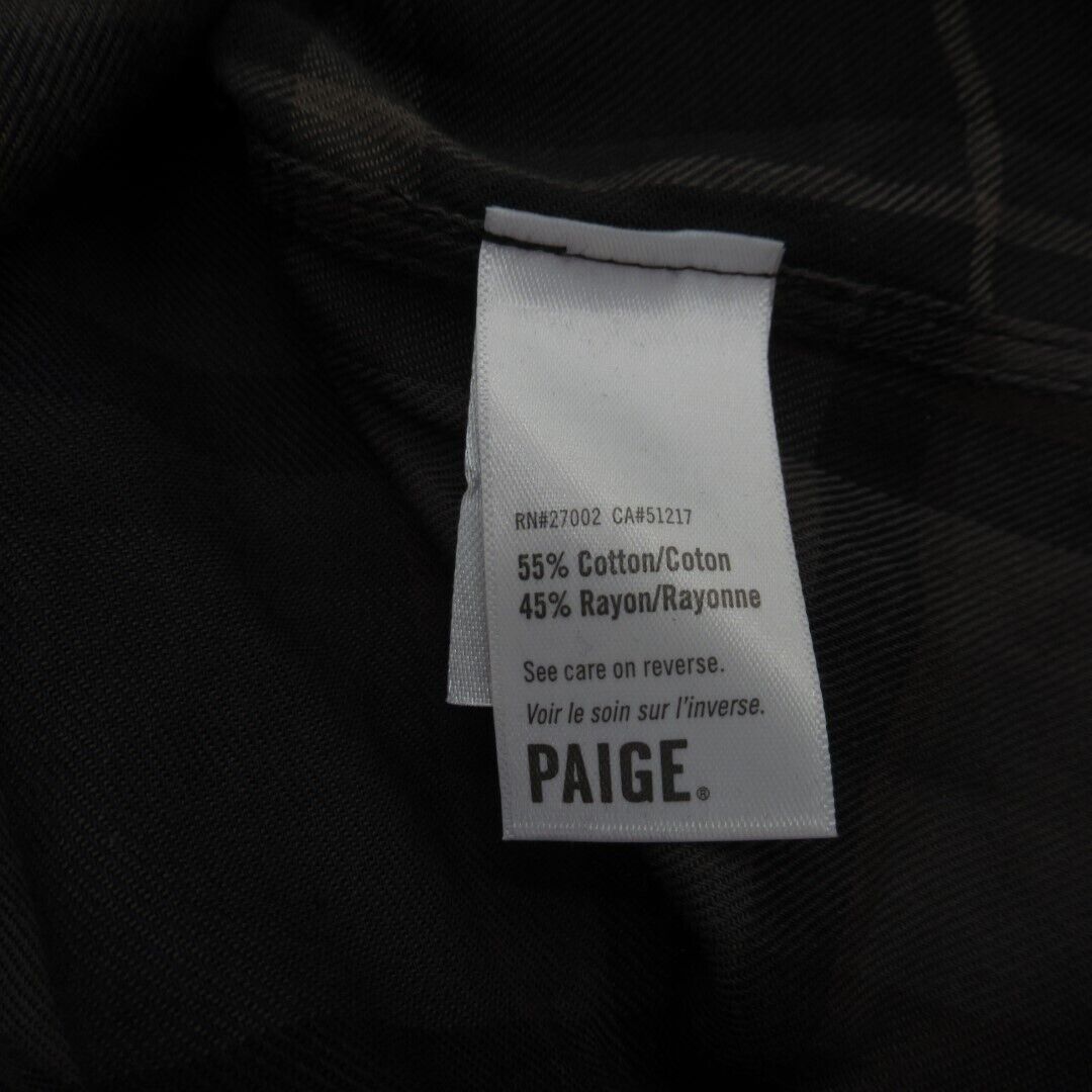 Paige Multi Plaid Everett Shirt Mens Small Multicoloured Designer Long Sleeve