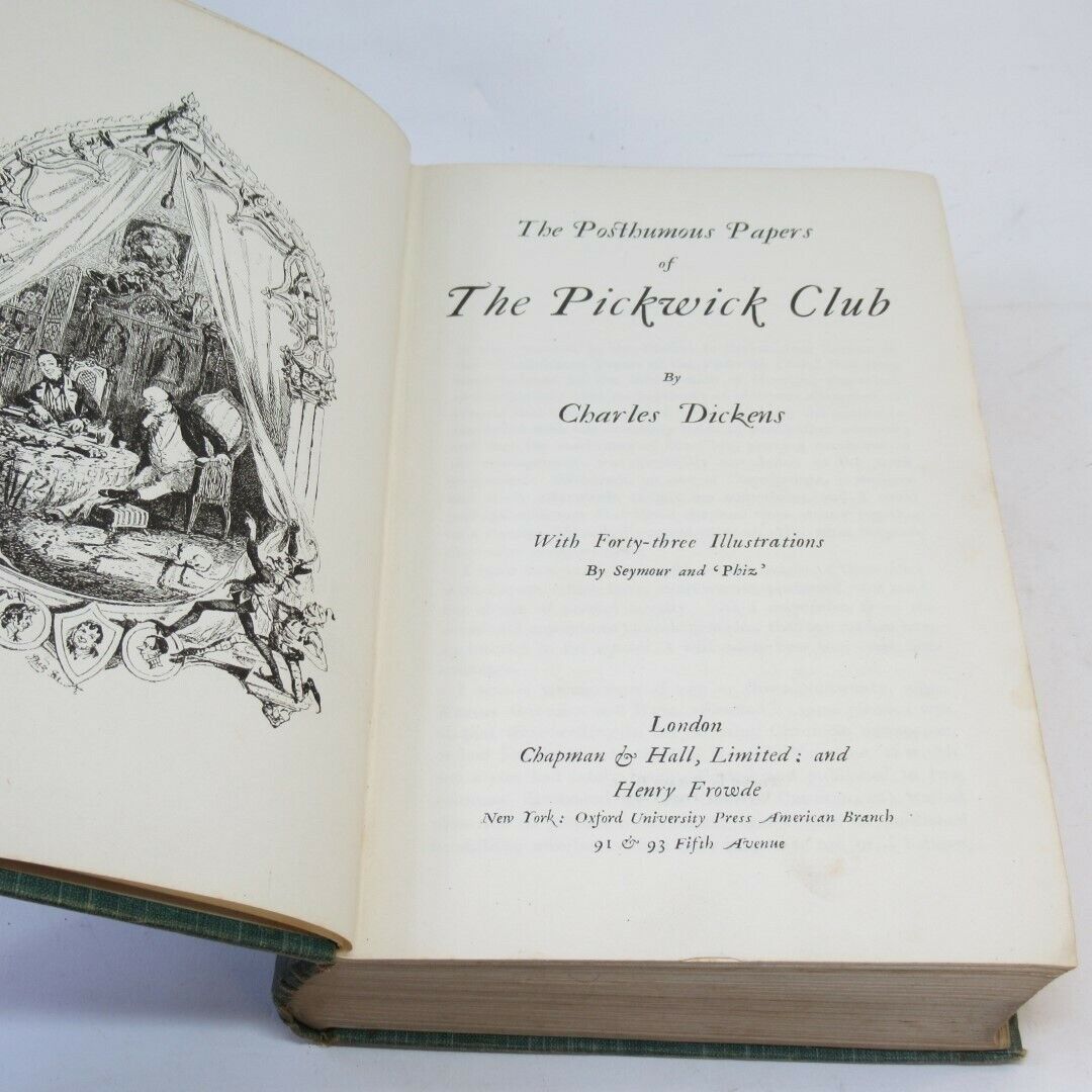 The Fireside Dickens: The Pickwick Papers (Hardcover) 43 Illustrations Vintage