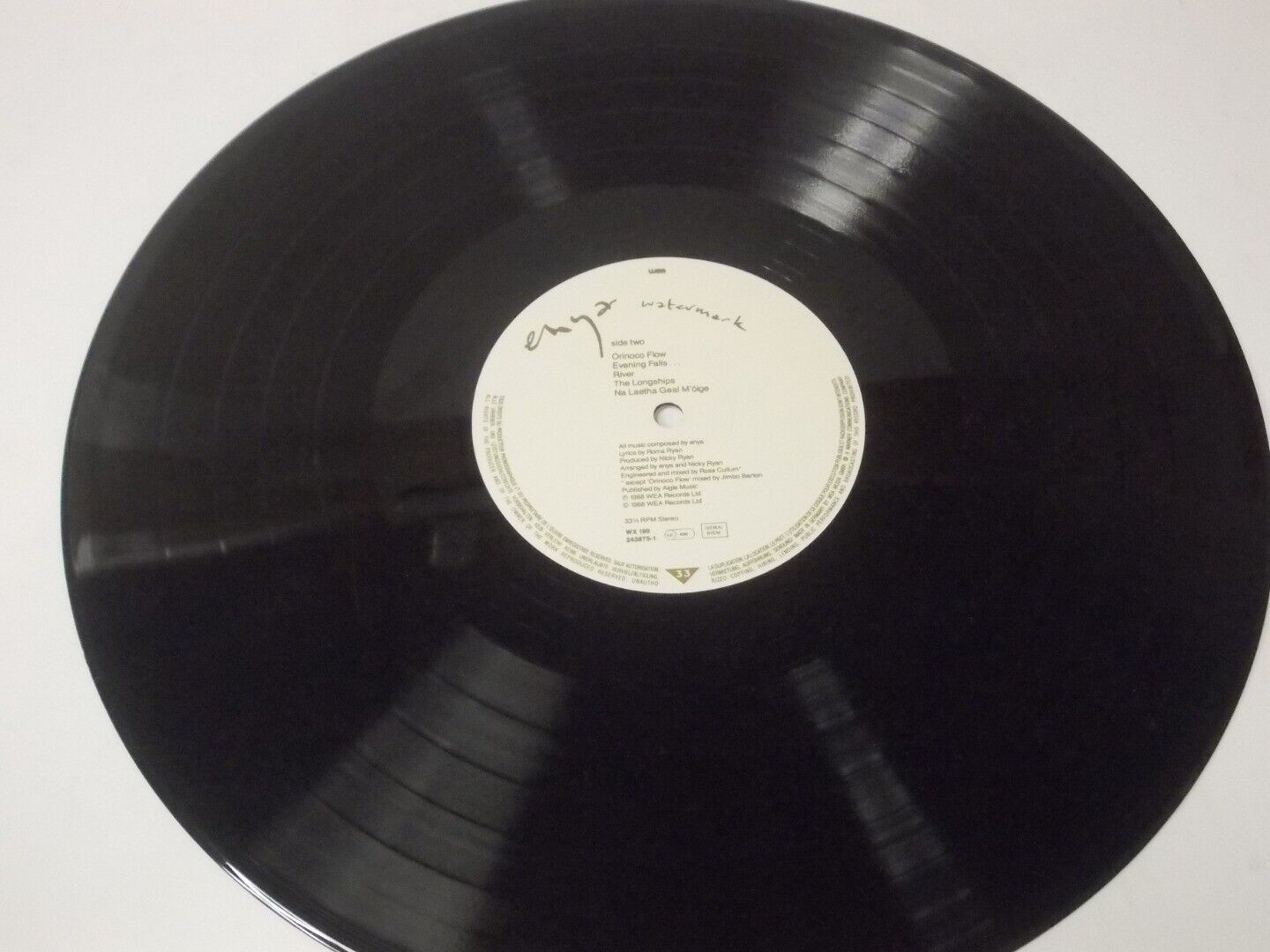 Enya Watermark Vinyl Record UK: WX 199 243875 243875-4 243875-2 WE 381 LG 4281