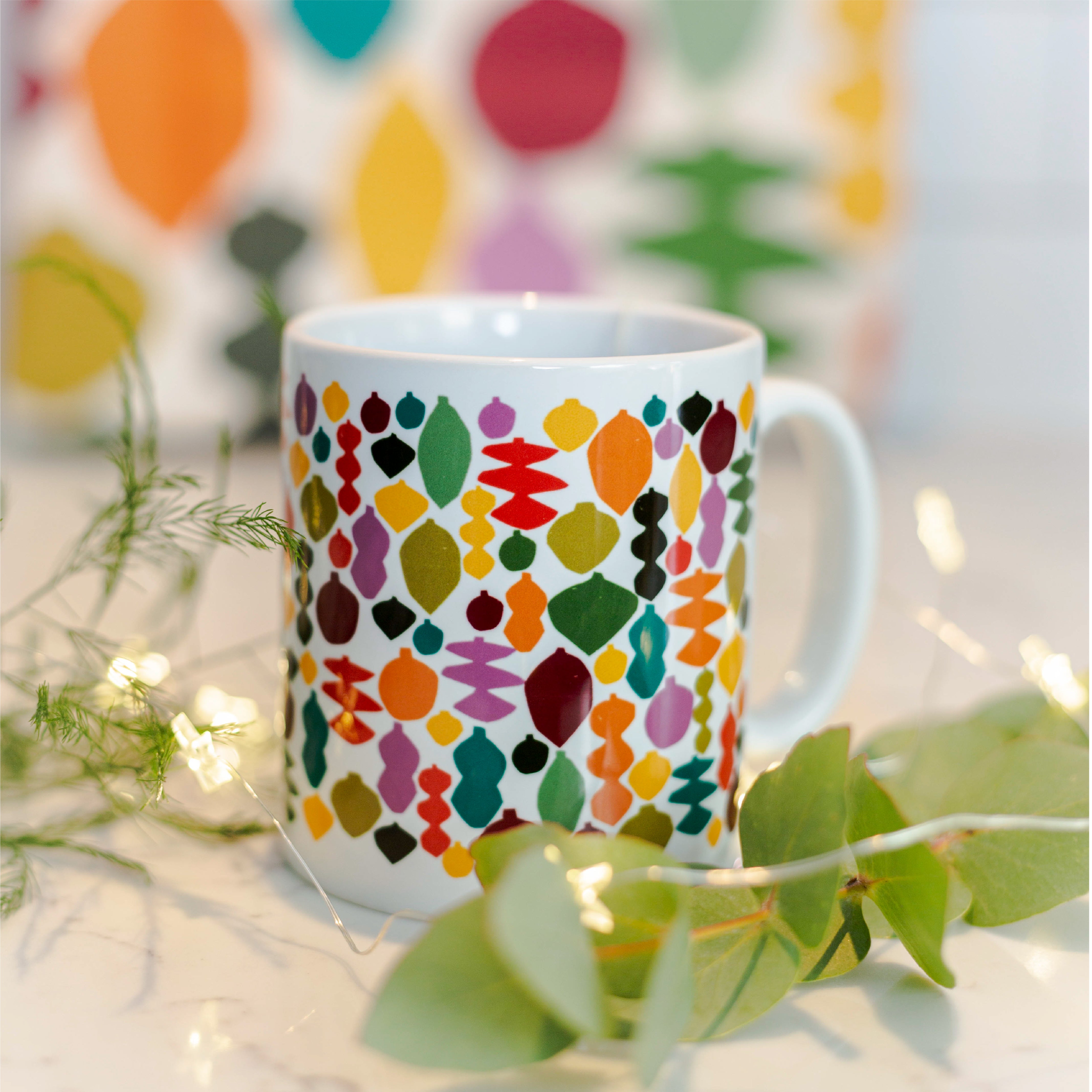 Colourful baubles mug - Lily Windsor Walker