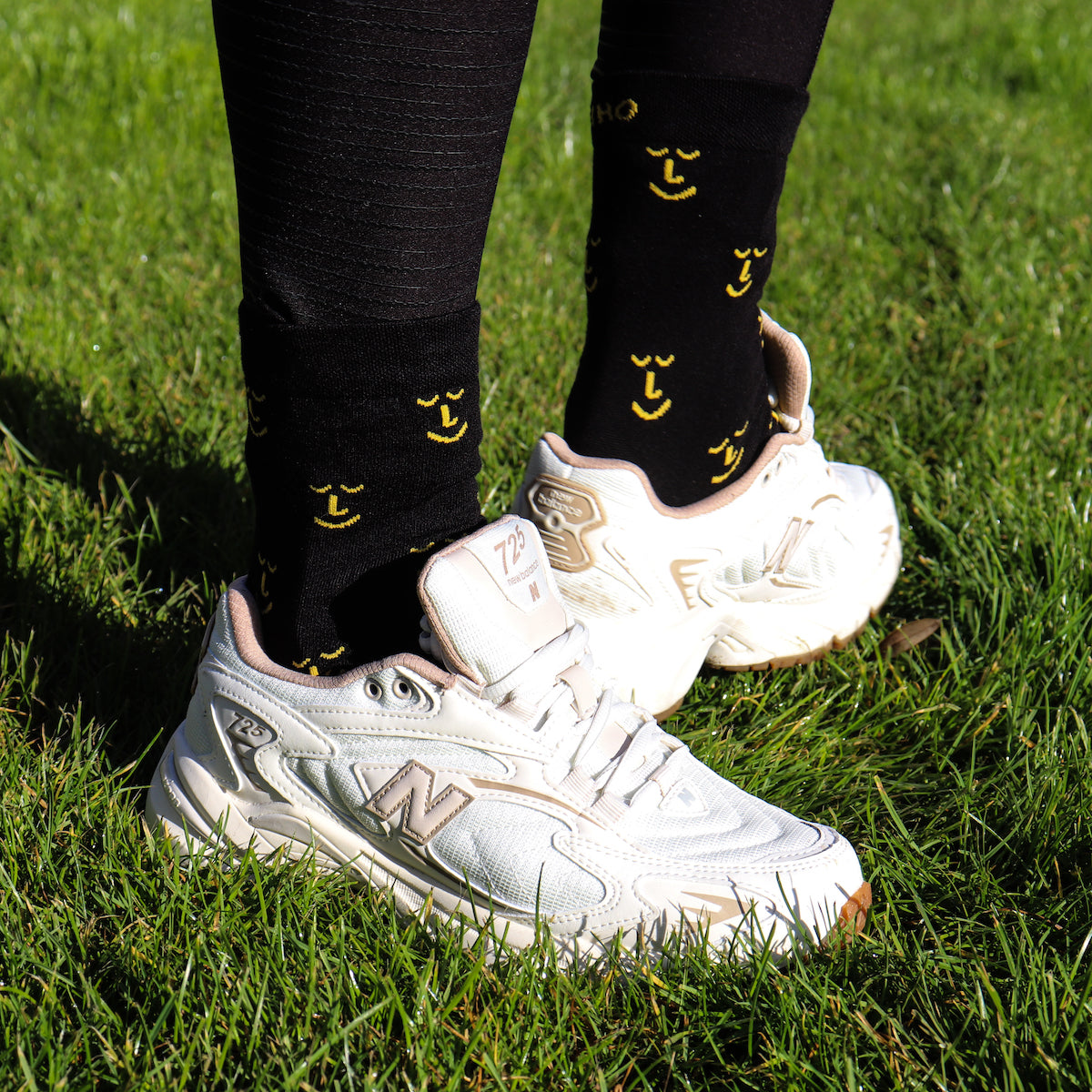Leiho Black Smiley Bamboo Socks