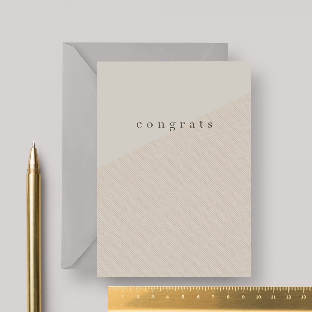 Congrats Congratulations A6 greeting card with grey envelope