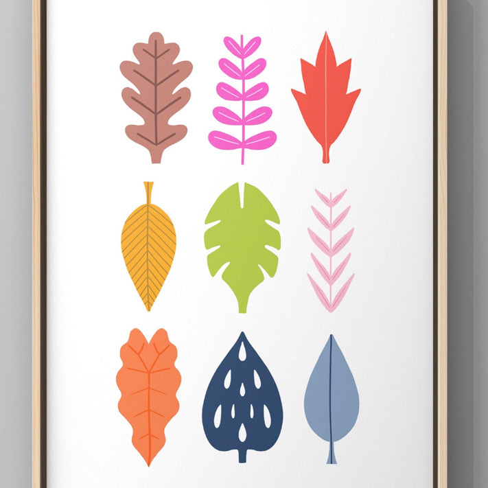 'Multi Leaves' A3 Print