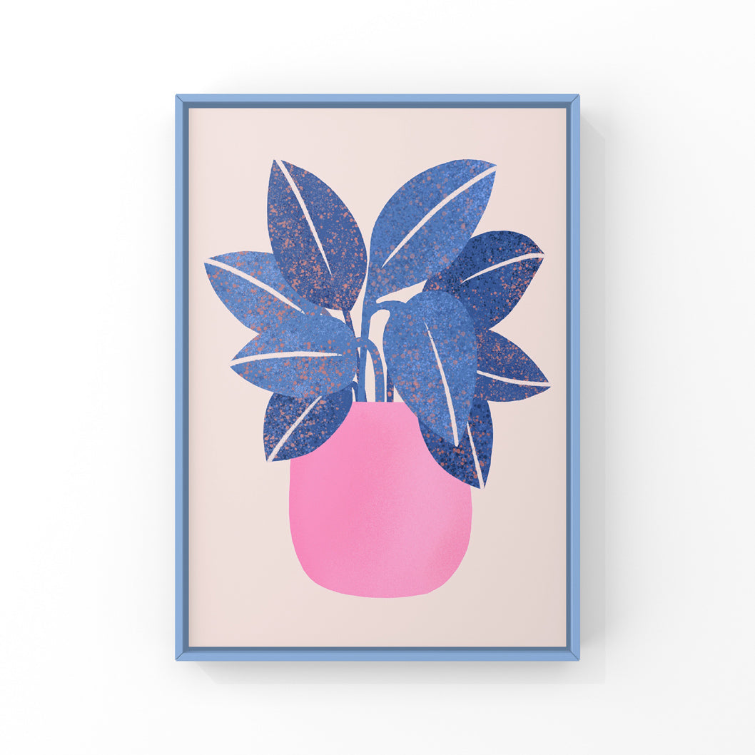 'Blue Plant' A4 Print