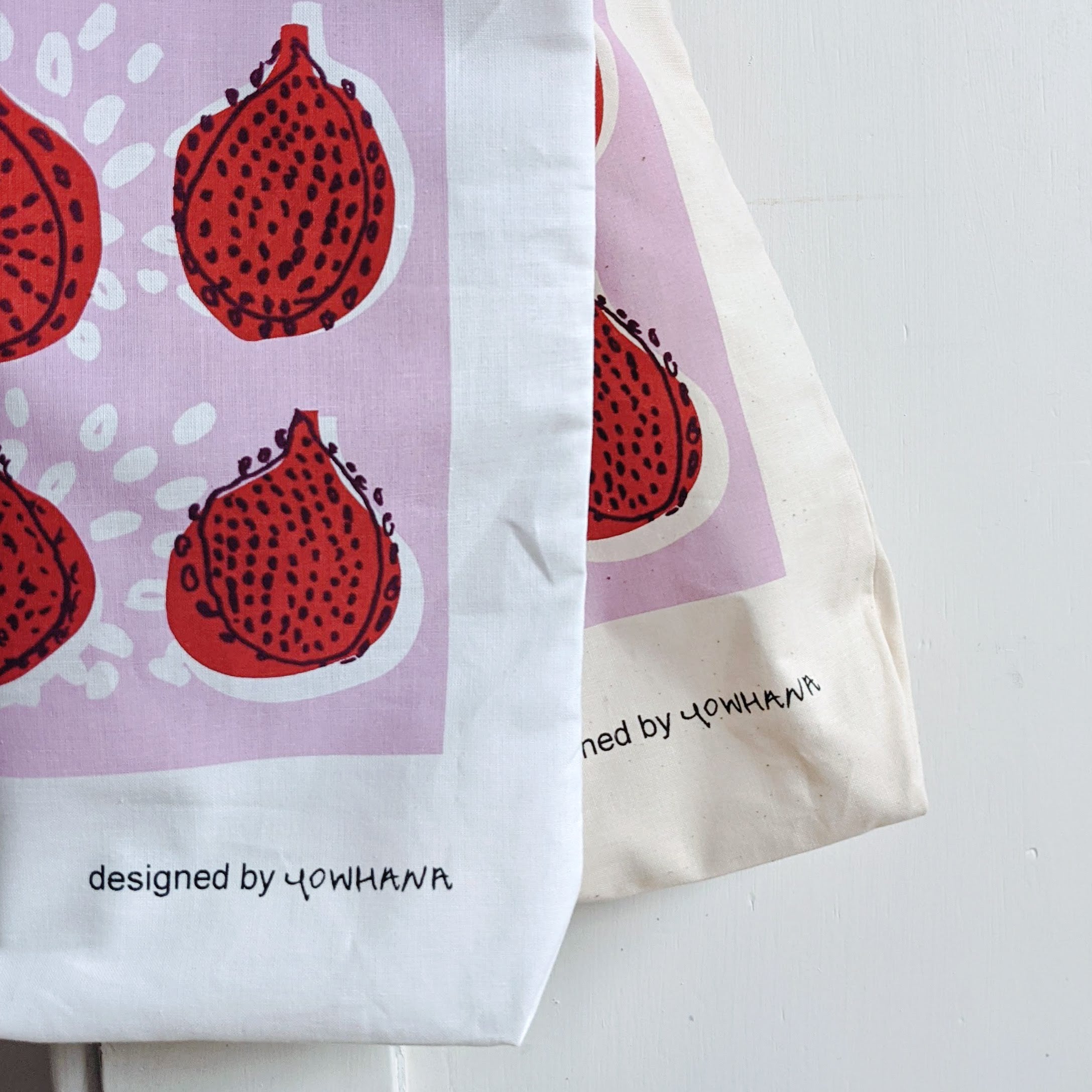 Organic cotton 'pomegranate' tote bag