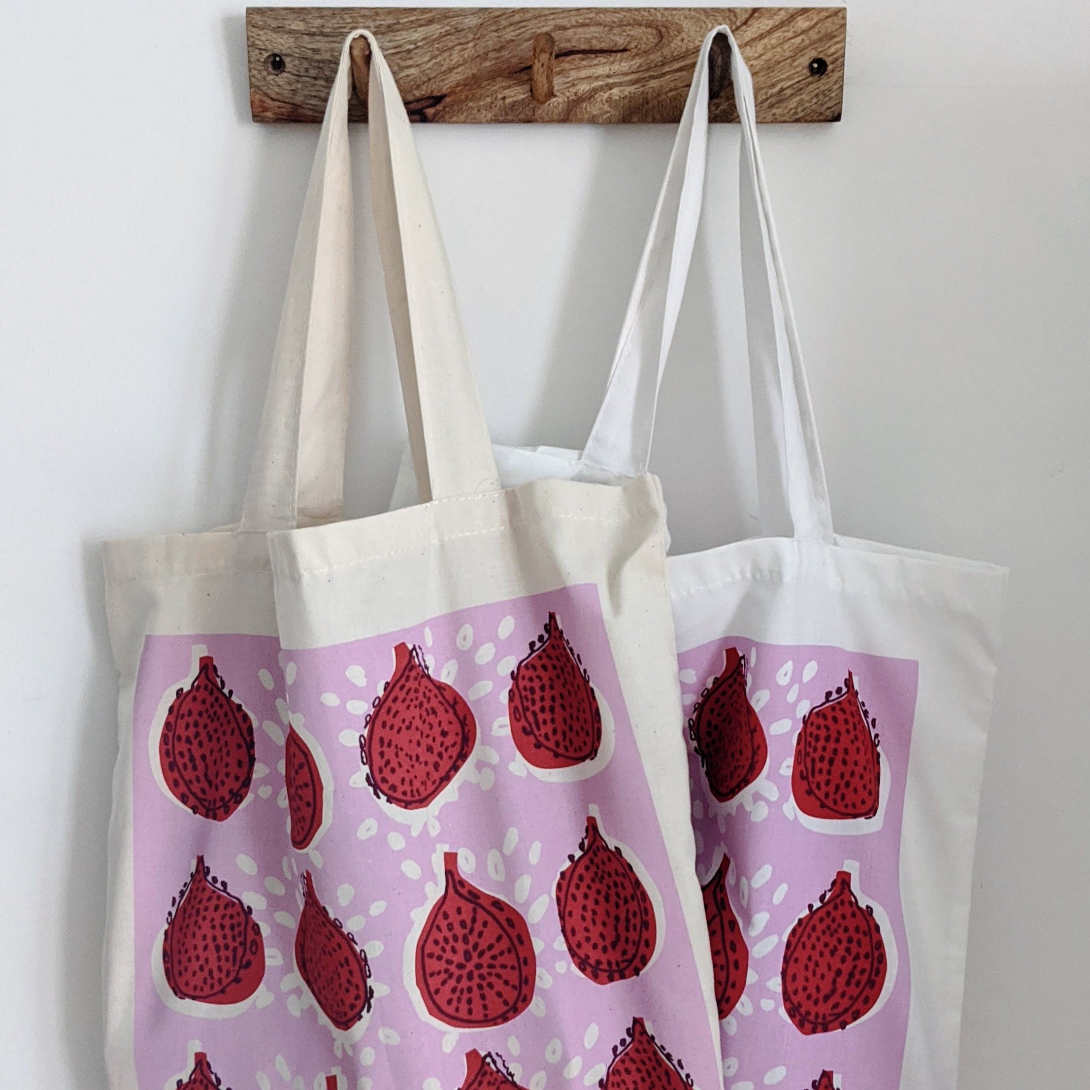 Organic cotton 'pomegranate' tote bag