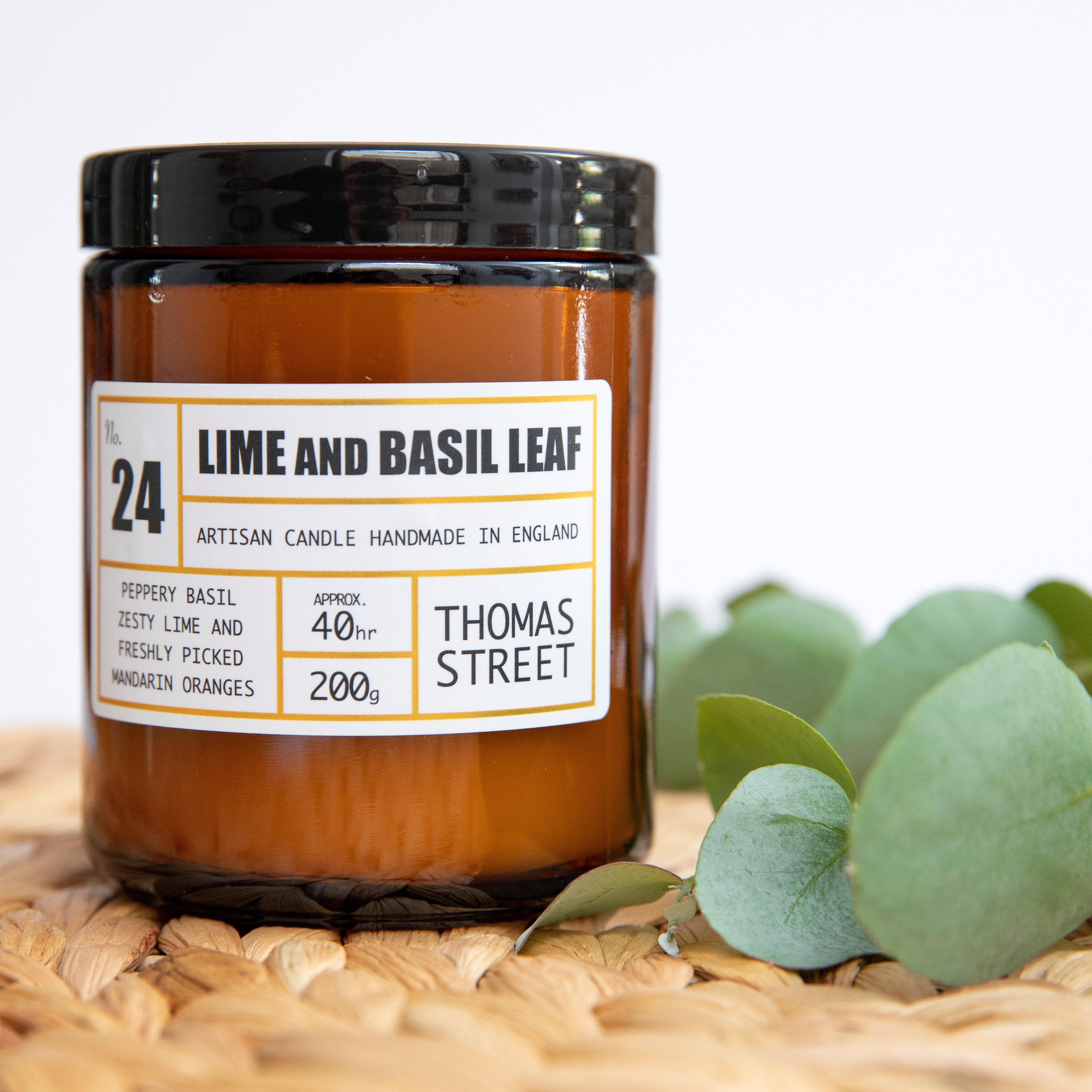 Thomas Street Lime and Basil Leaf Soy Wax Scented Candle