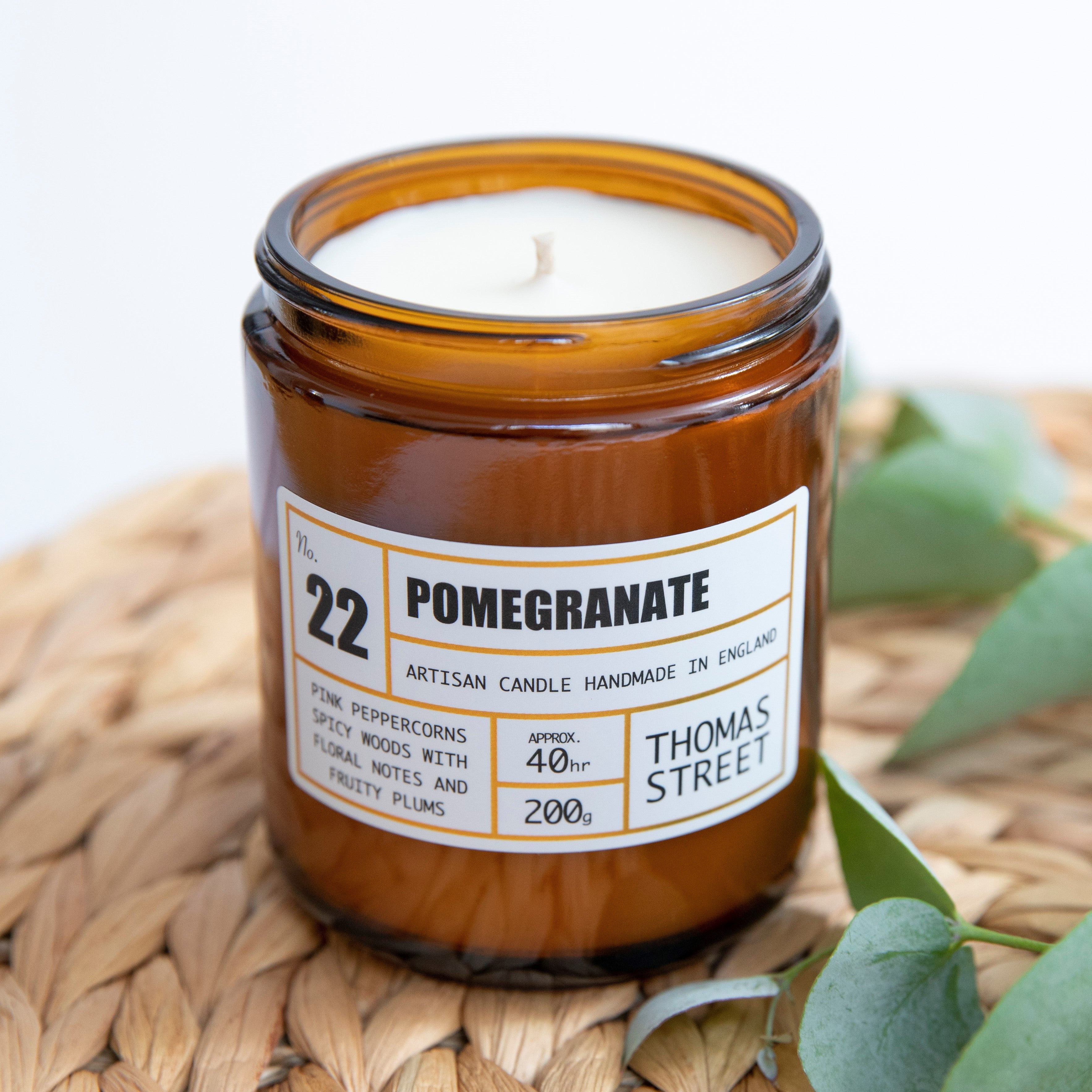 Thomas Street Pomegranate Soy Wax Scented Candle
