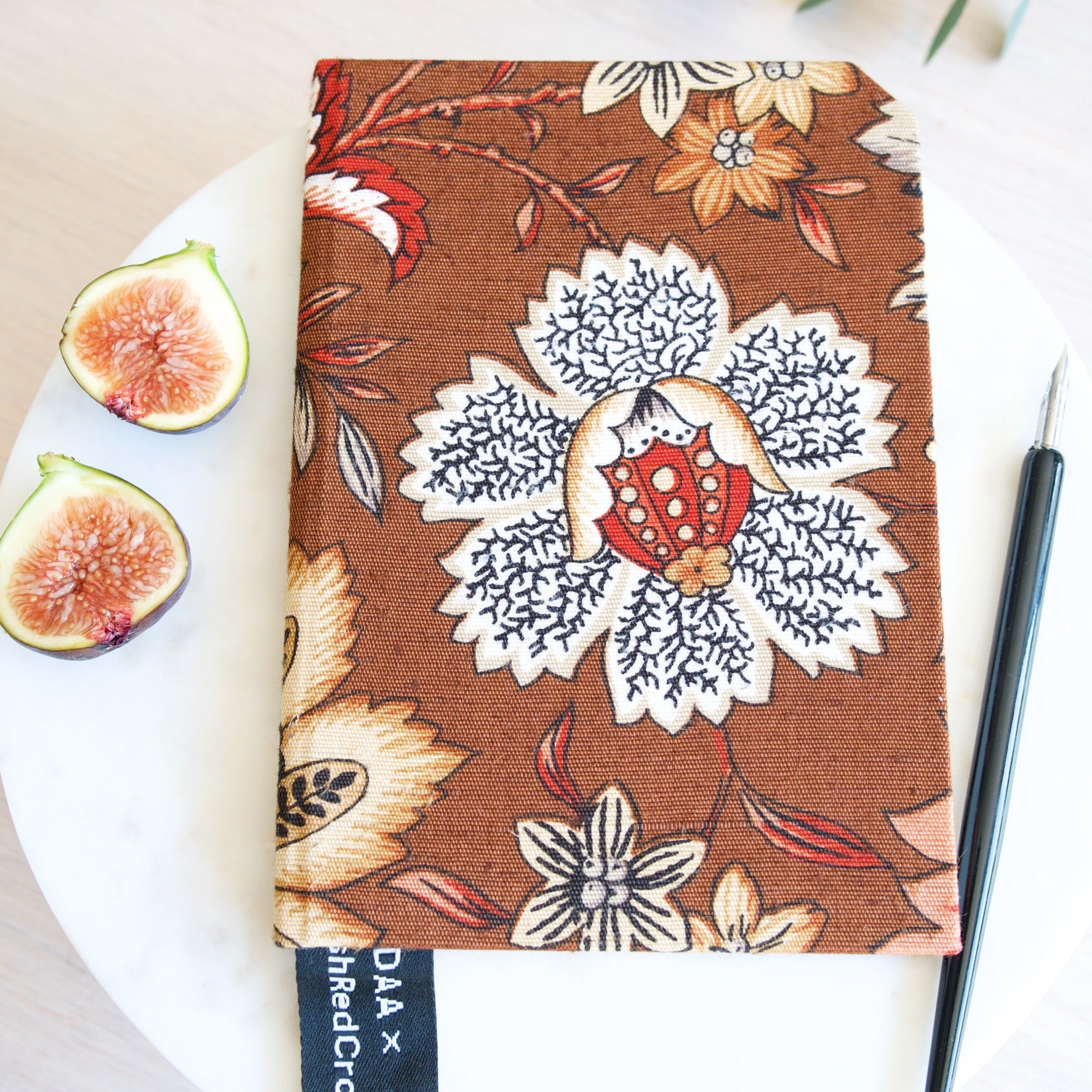 Premium Recycled Donated Fabric Floral A5 Notebook