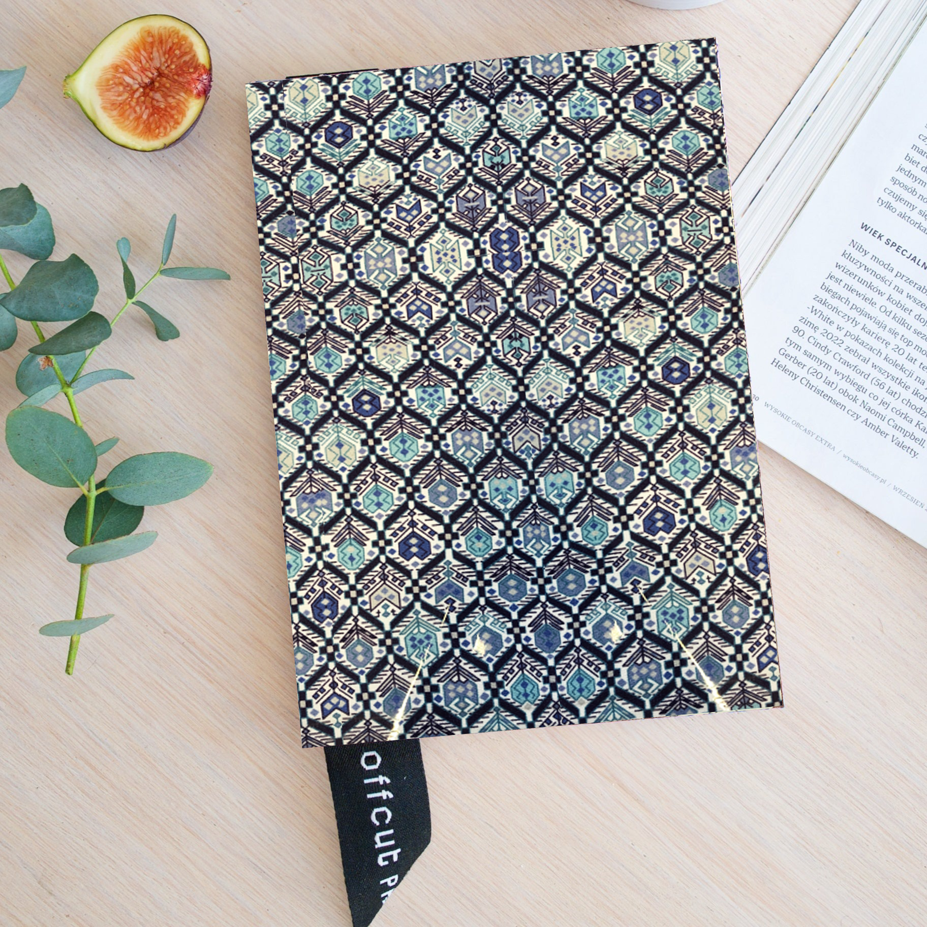 Premium Recycled Donated Fabric Diamond Print A5 Notebook