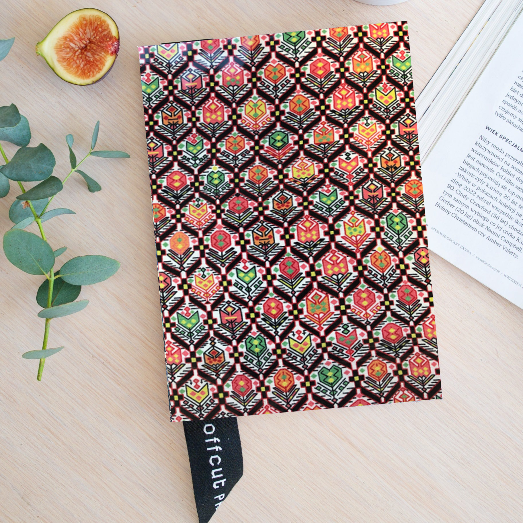Premium Recycled Donated Fabric Diamond Print A5 Notebook