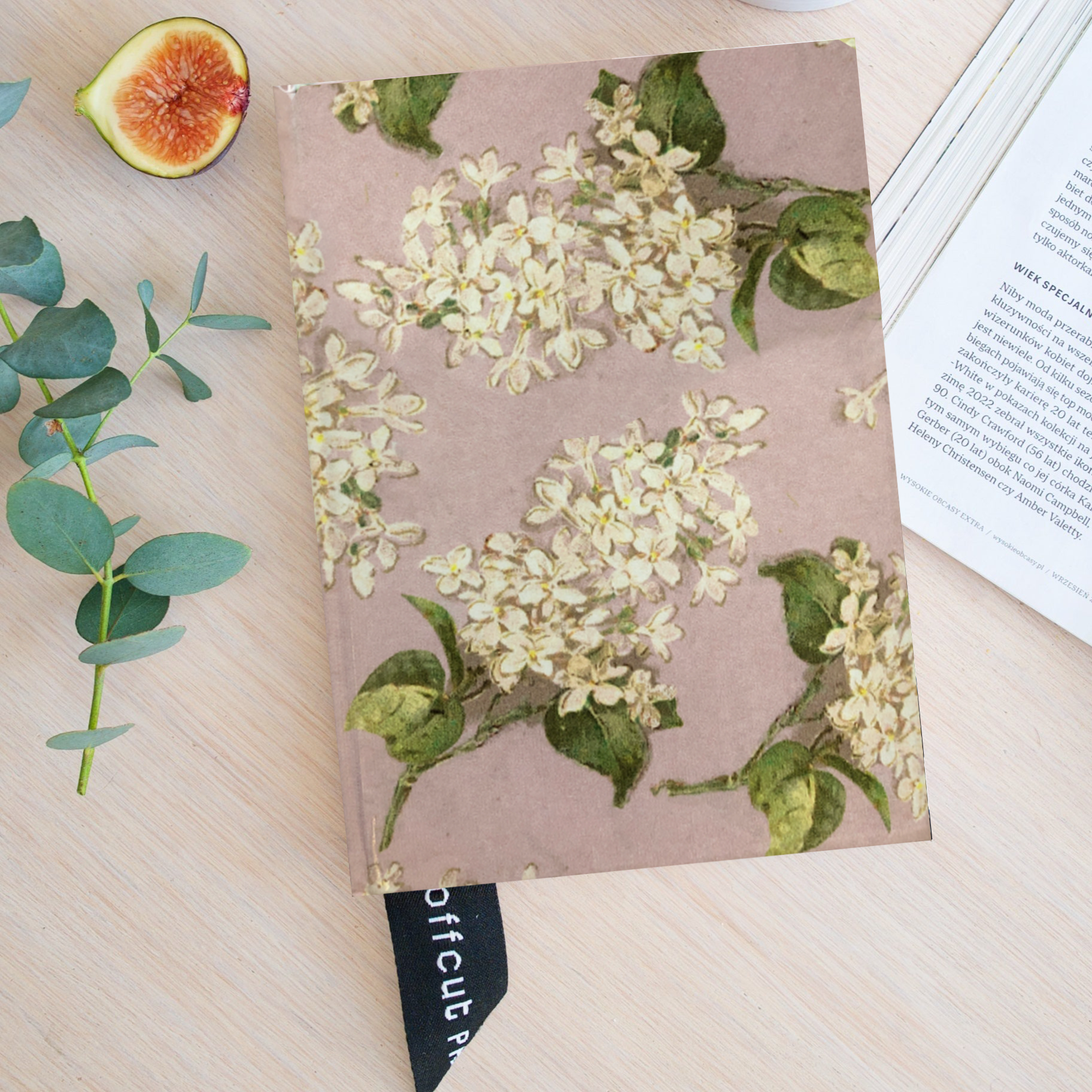 Premium Recycled Donated Fabric Pretty Floral Print A5 Notebook