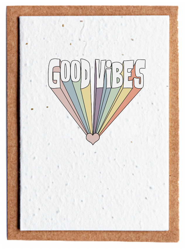 Good Vibes Recycled Plantable Seed Greetings Card