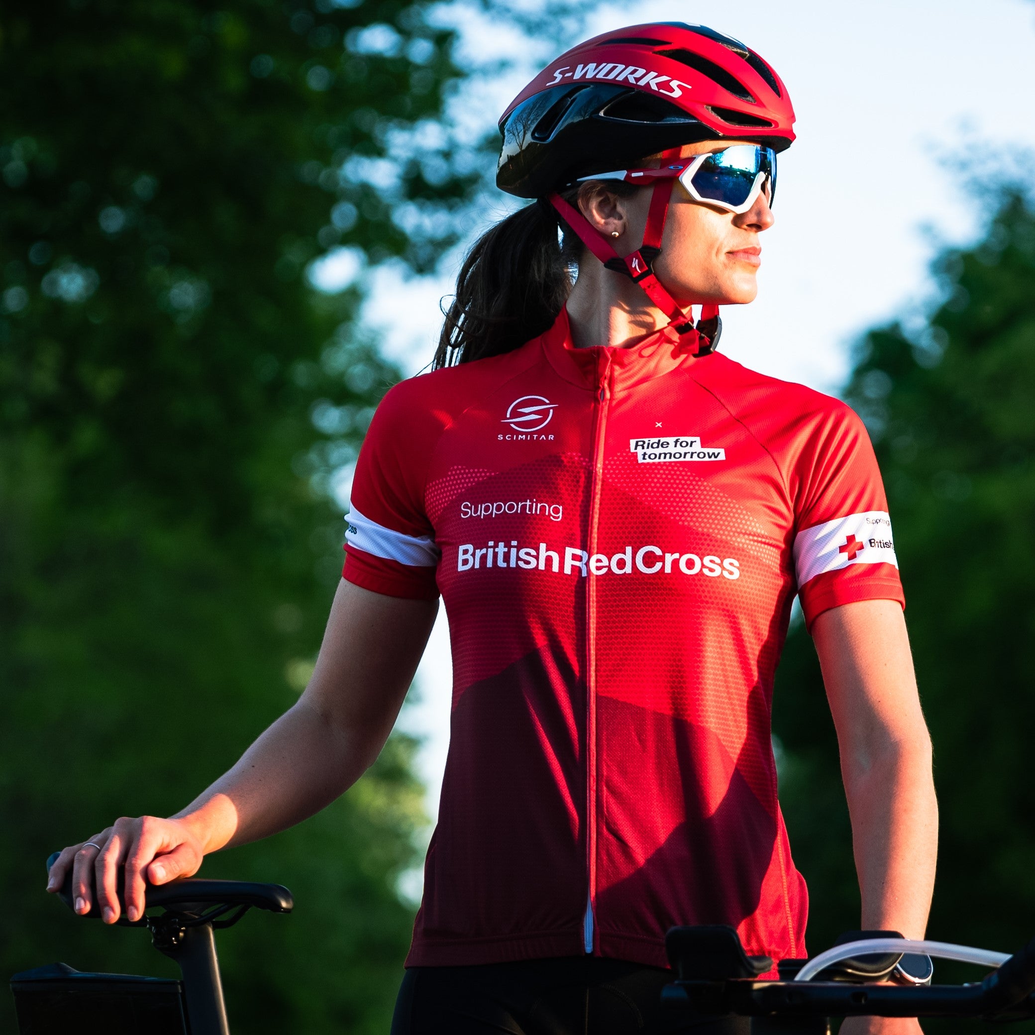 Red cycling clearance jersey