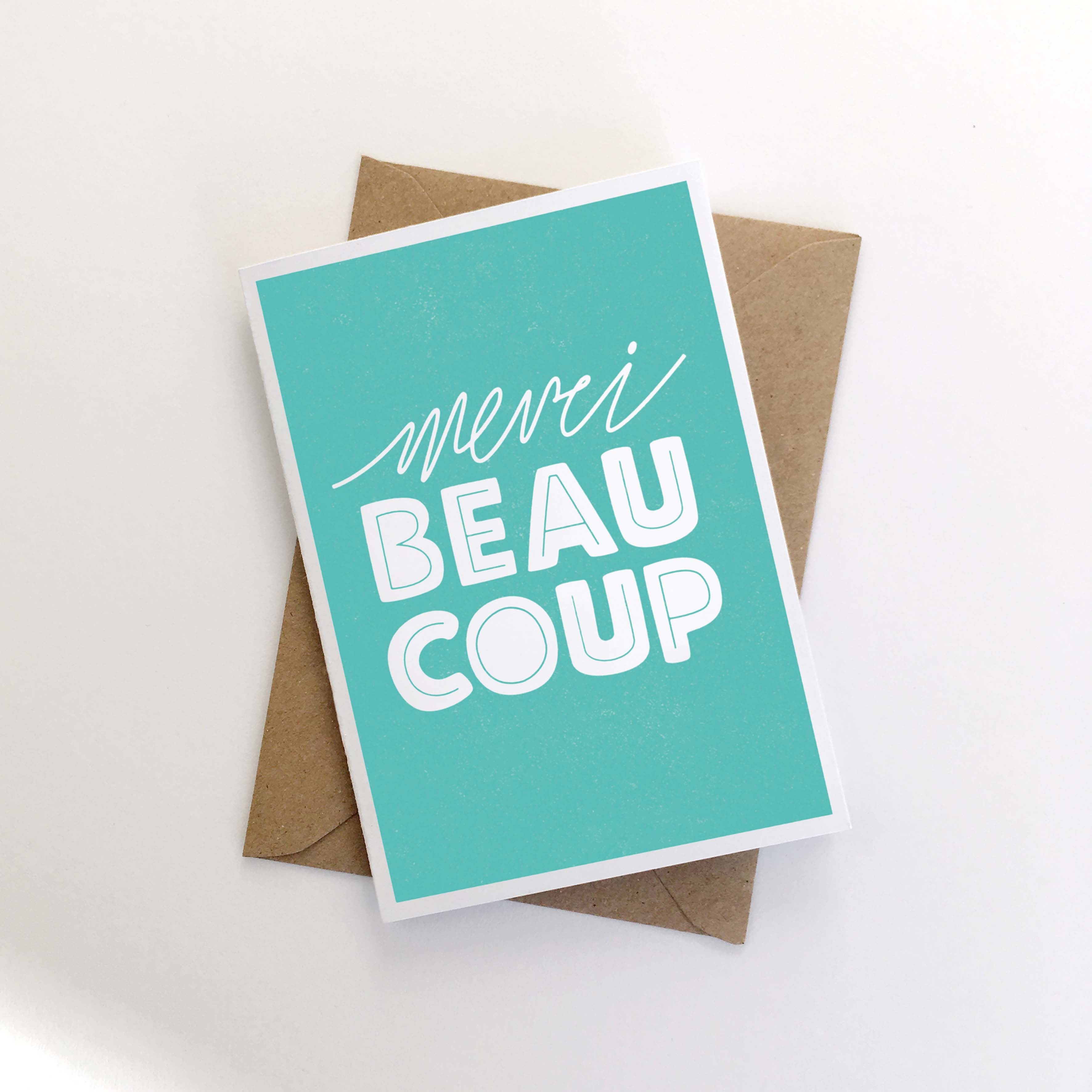 ‘Merci Beaucoup’ eco-friendly thank you card
