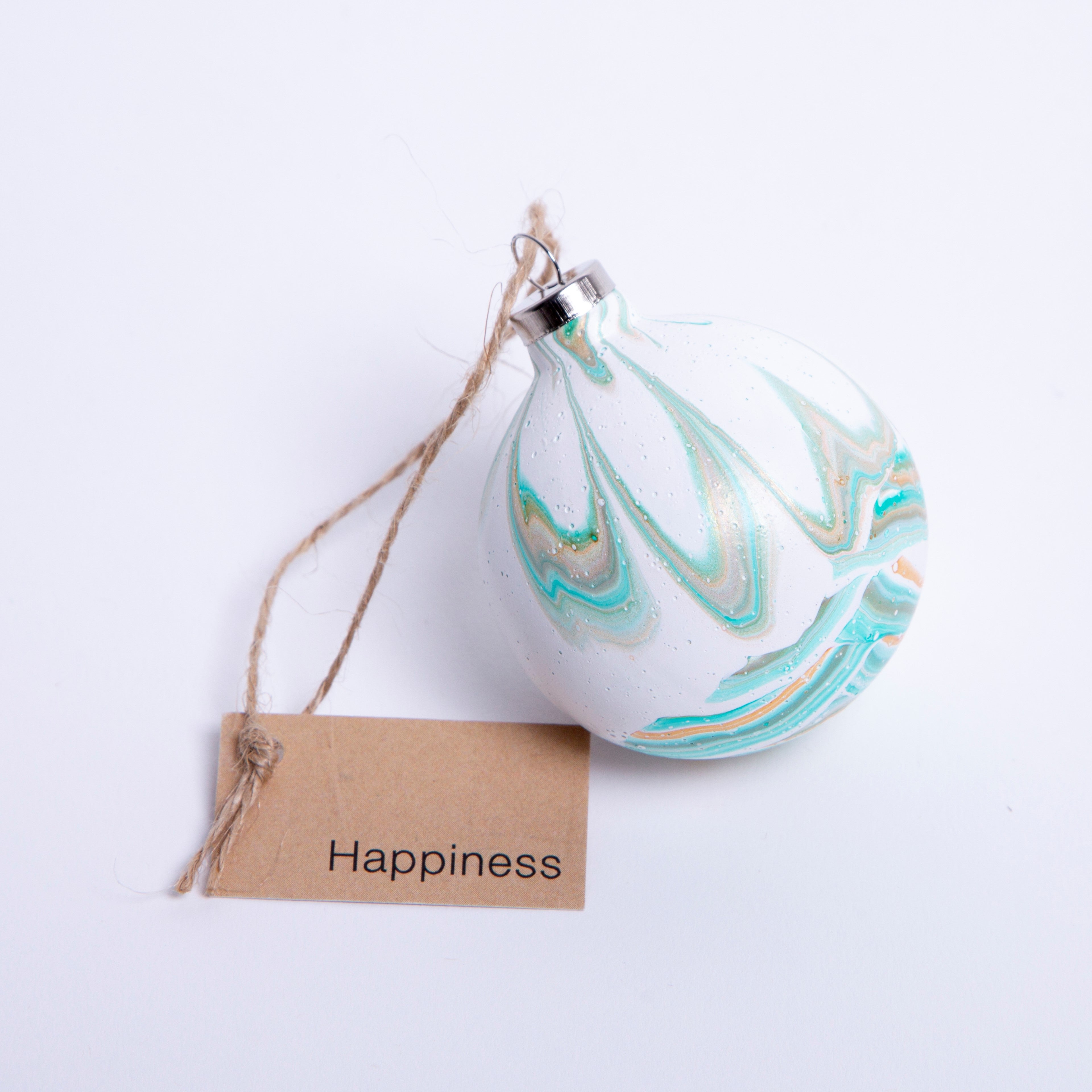 'Colour, Happiness, Family & Purity of Light' Set of 4 baubles - Round shape