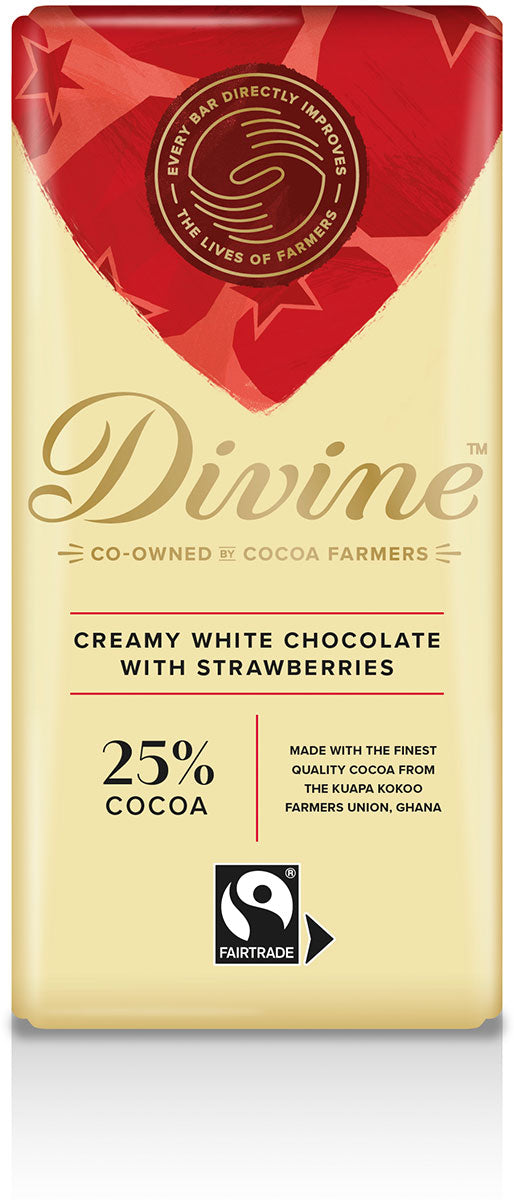 Divine White Chocolate With Strawberries Bar